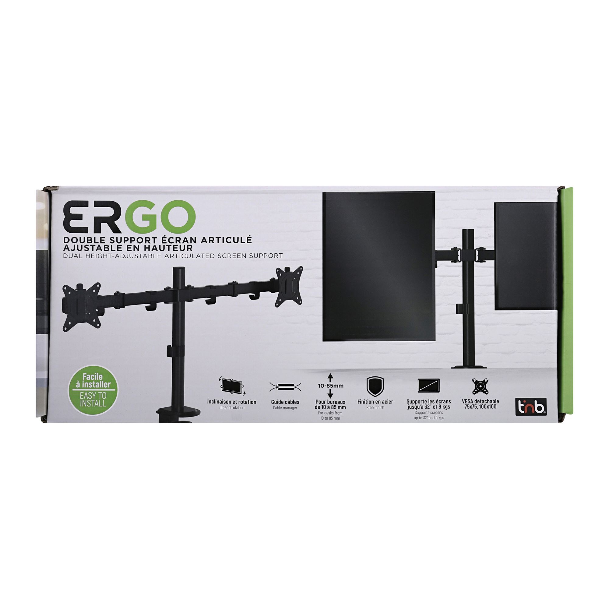 Double height-adjustable and articulated screen support5
