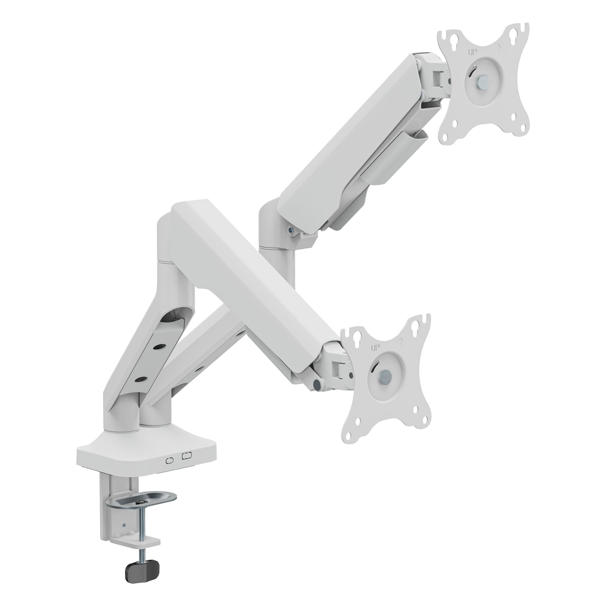Double arm articulating monitor stand - white1