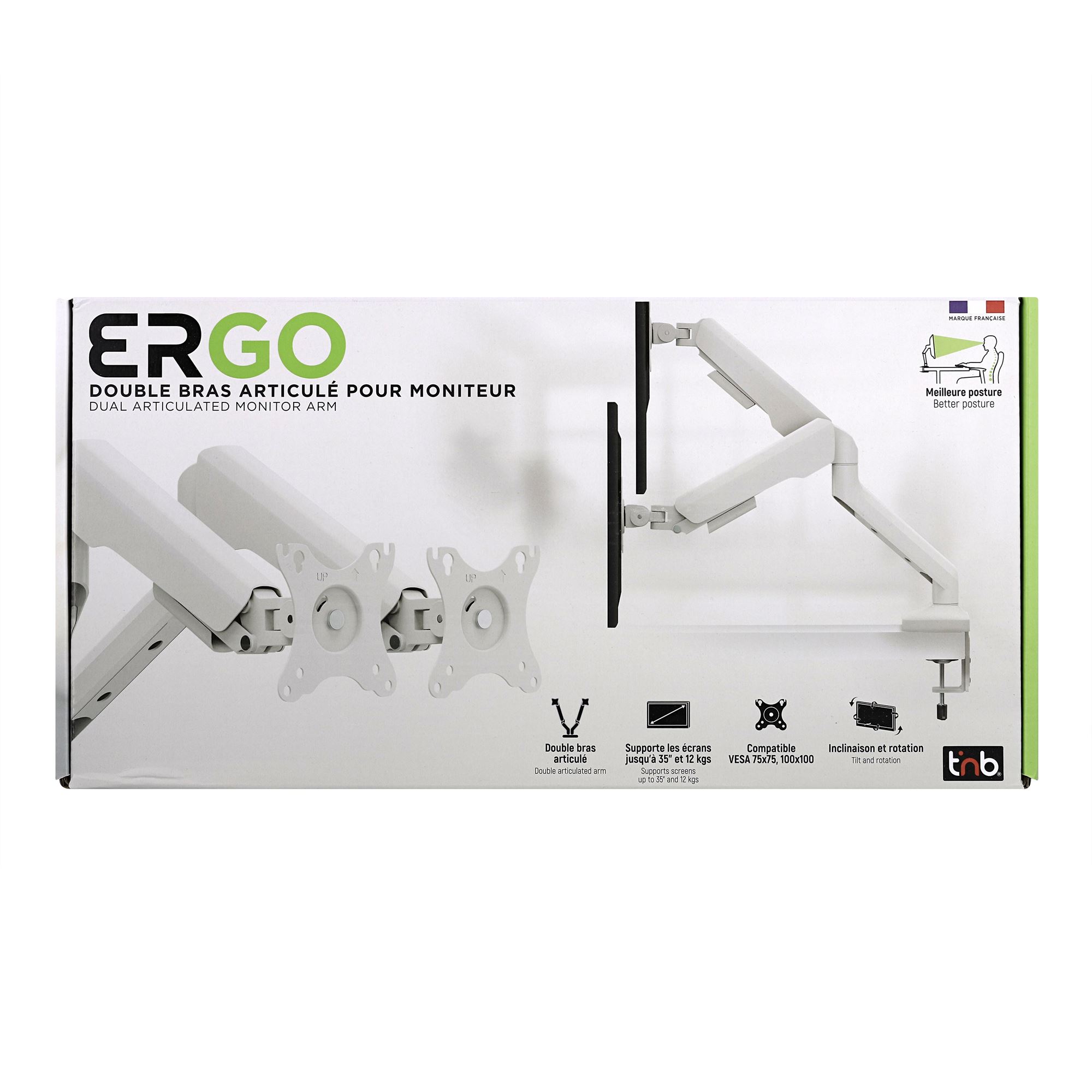 Double arm articulating monitor stand - white6