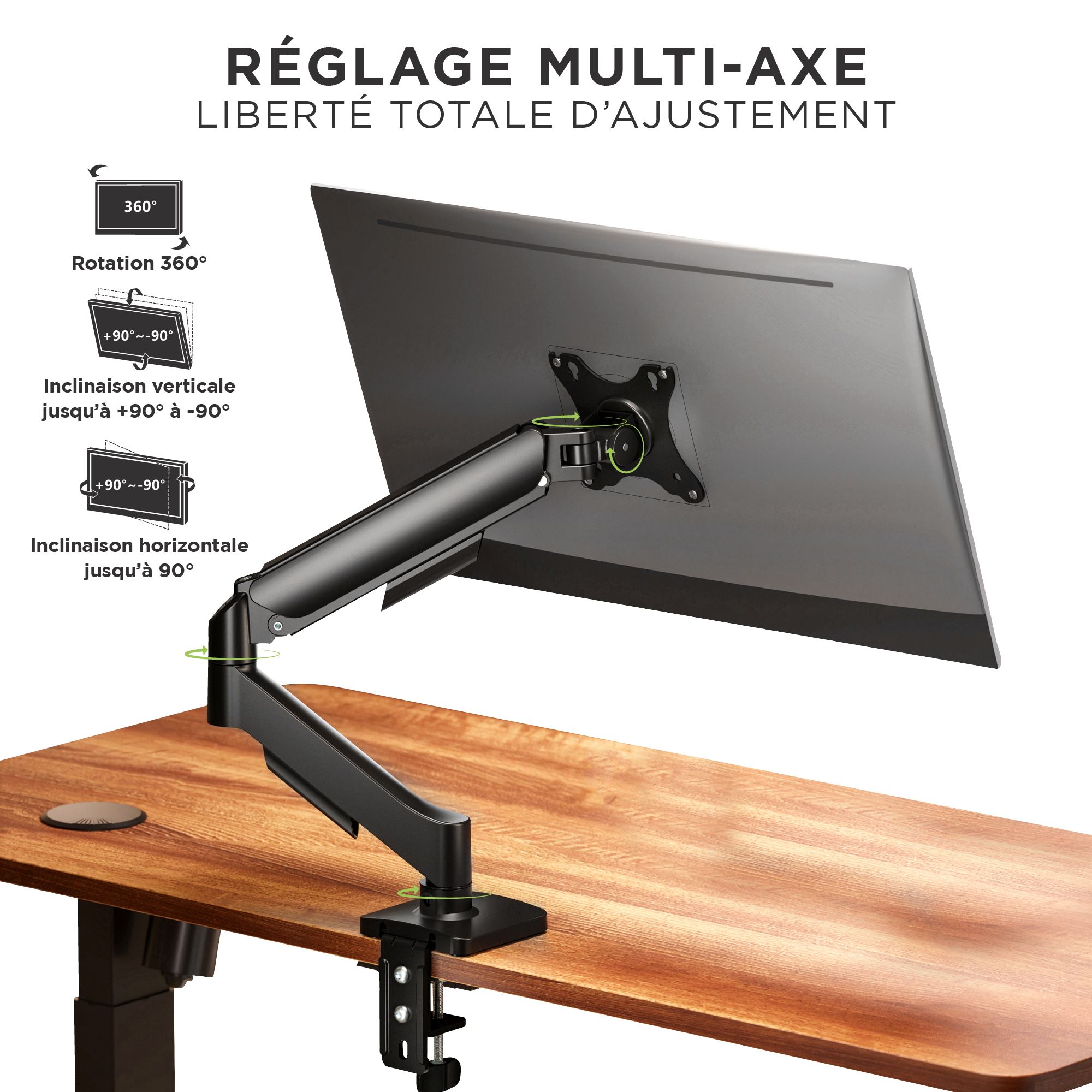 Bras support articulé mécanique pour moniteur 17-32