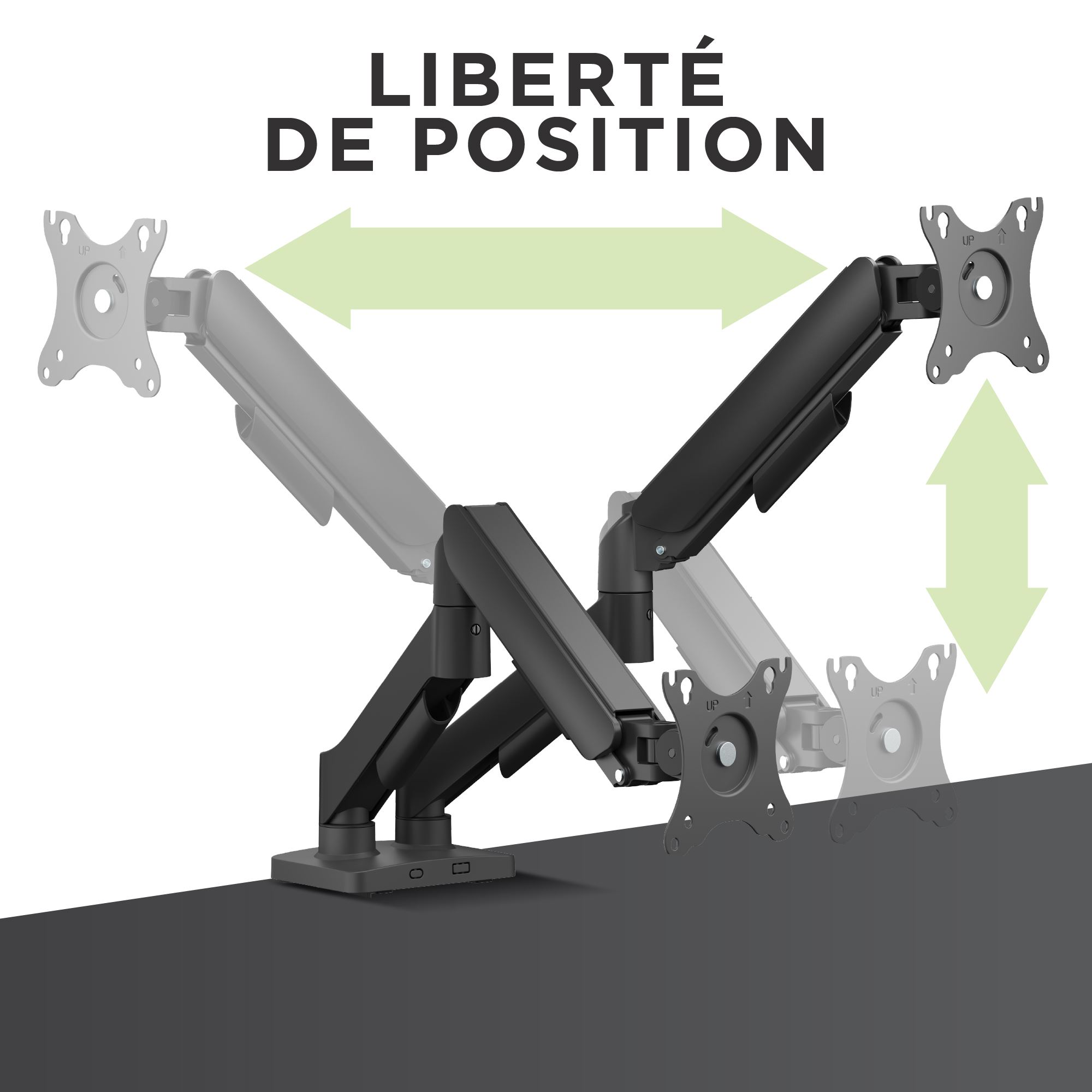 Double bras support mécanique pour moniteur4