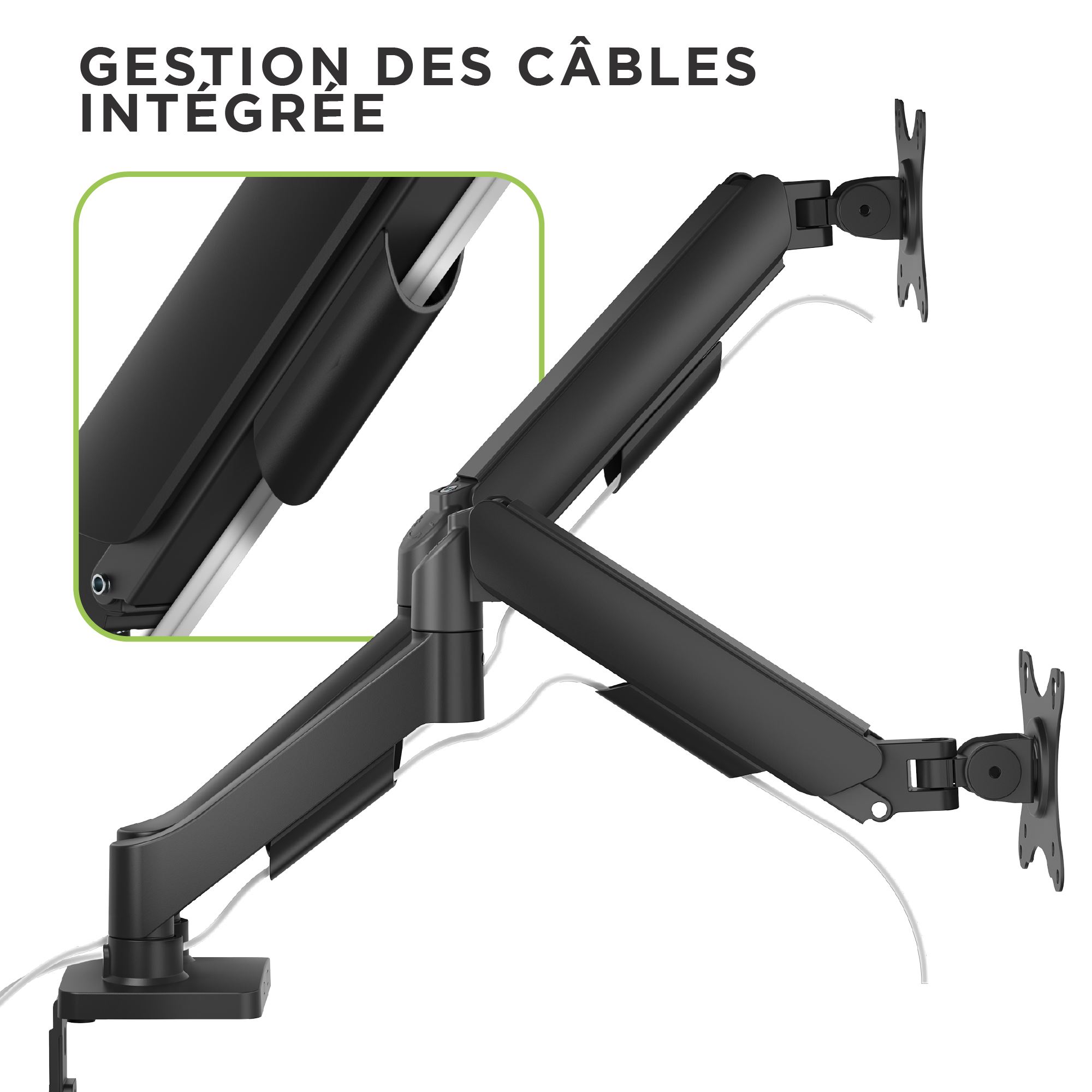 Double bras support mécanique pour moniteur5