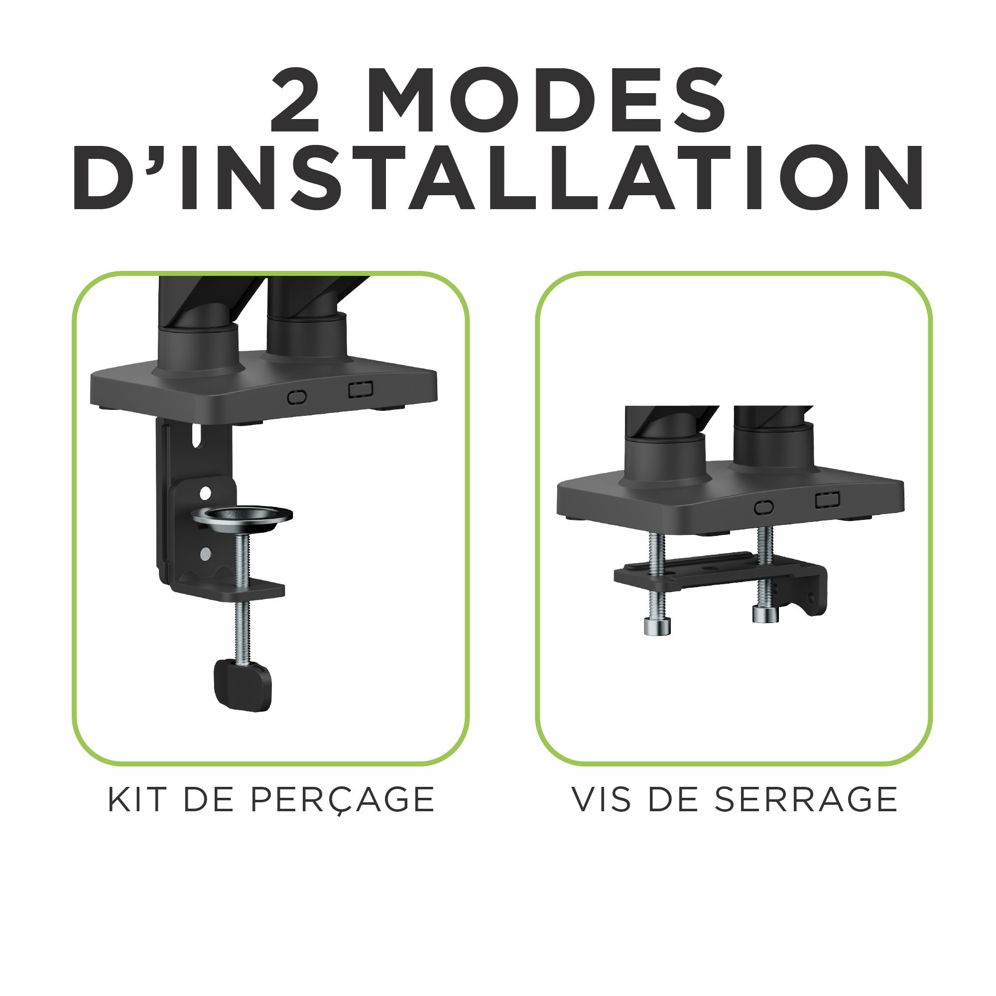 Double bras support mécanique pour moniteur6