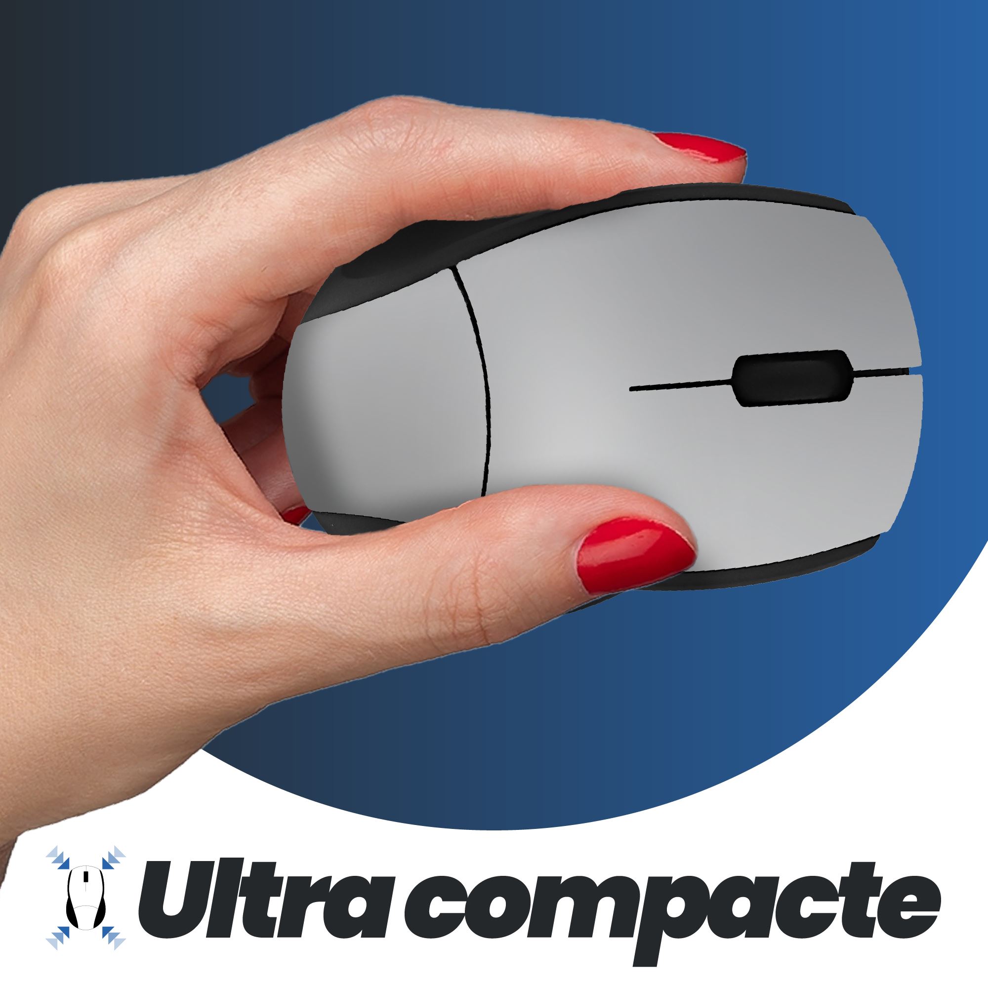 Souris sans fil MINY grise3