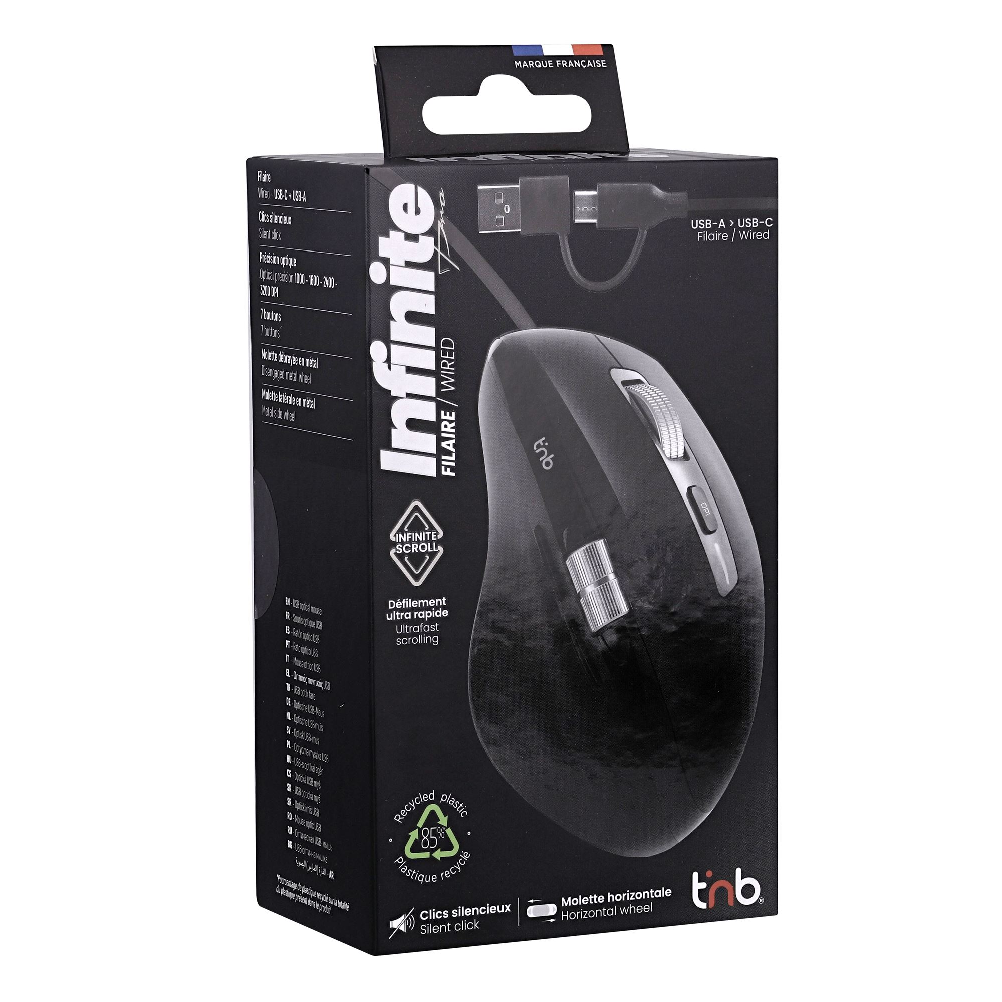 Souris filaire USB-A+USB-C double molette - INFINITEPRO3