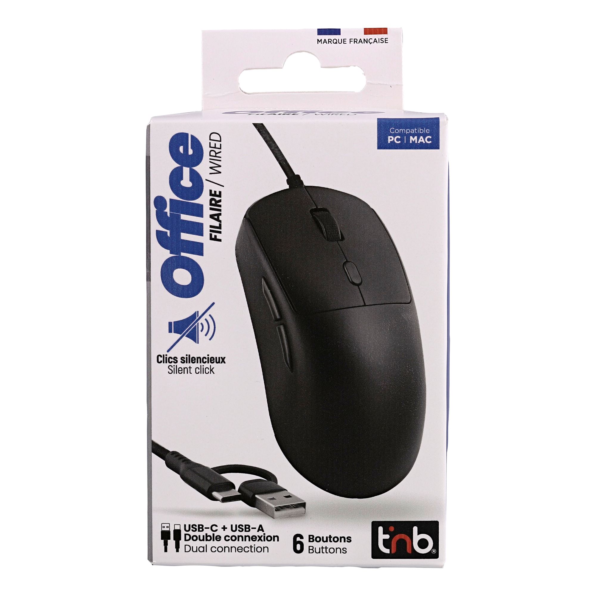 Souris filaire USB-A & USB-C - OFFICE8