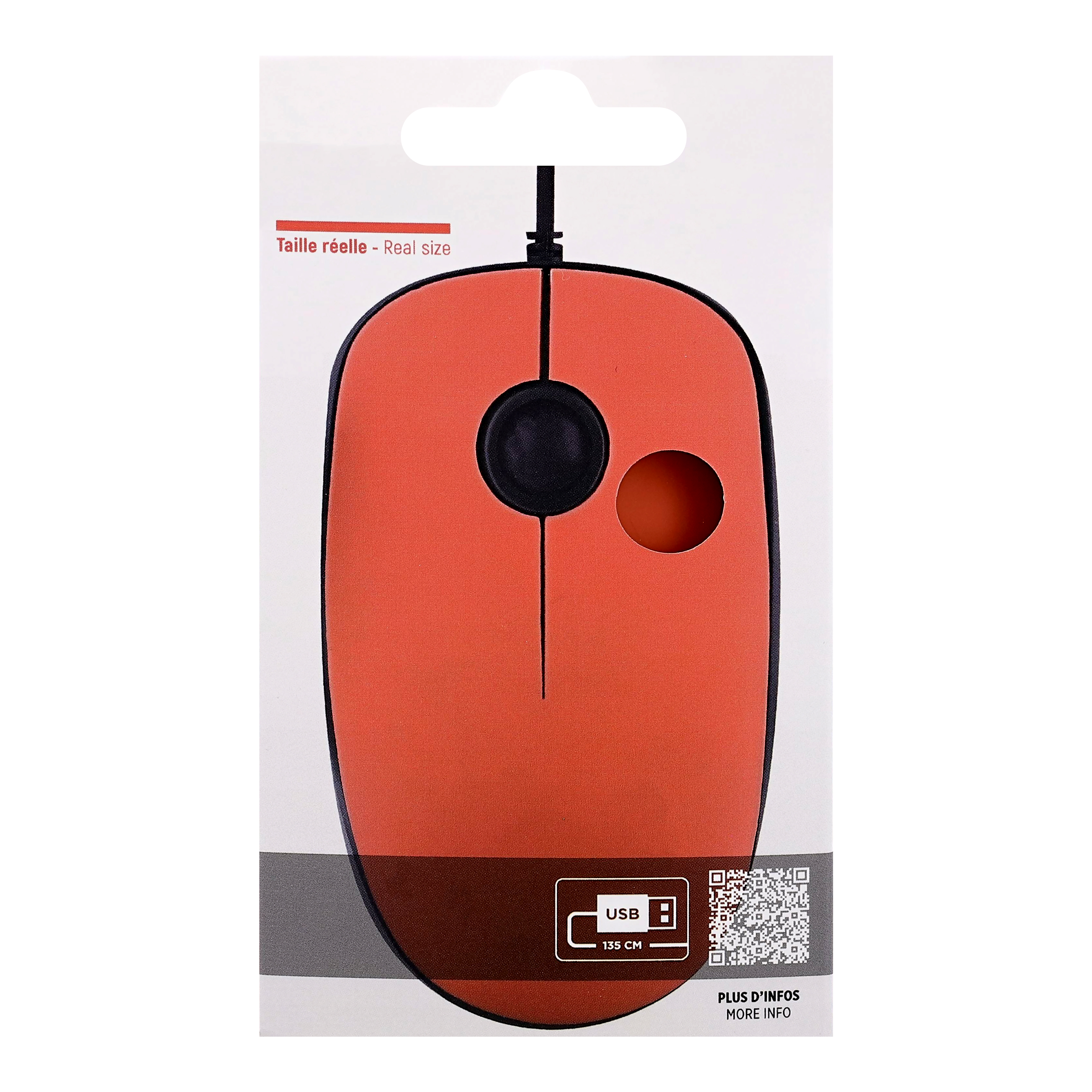 Souris filaire USB-A & USB-C SUNSET rouge5