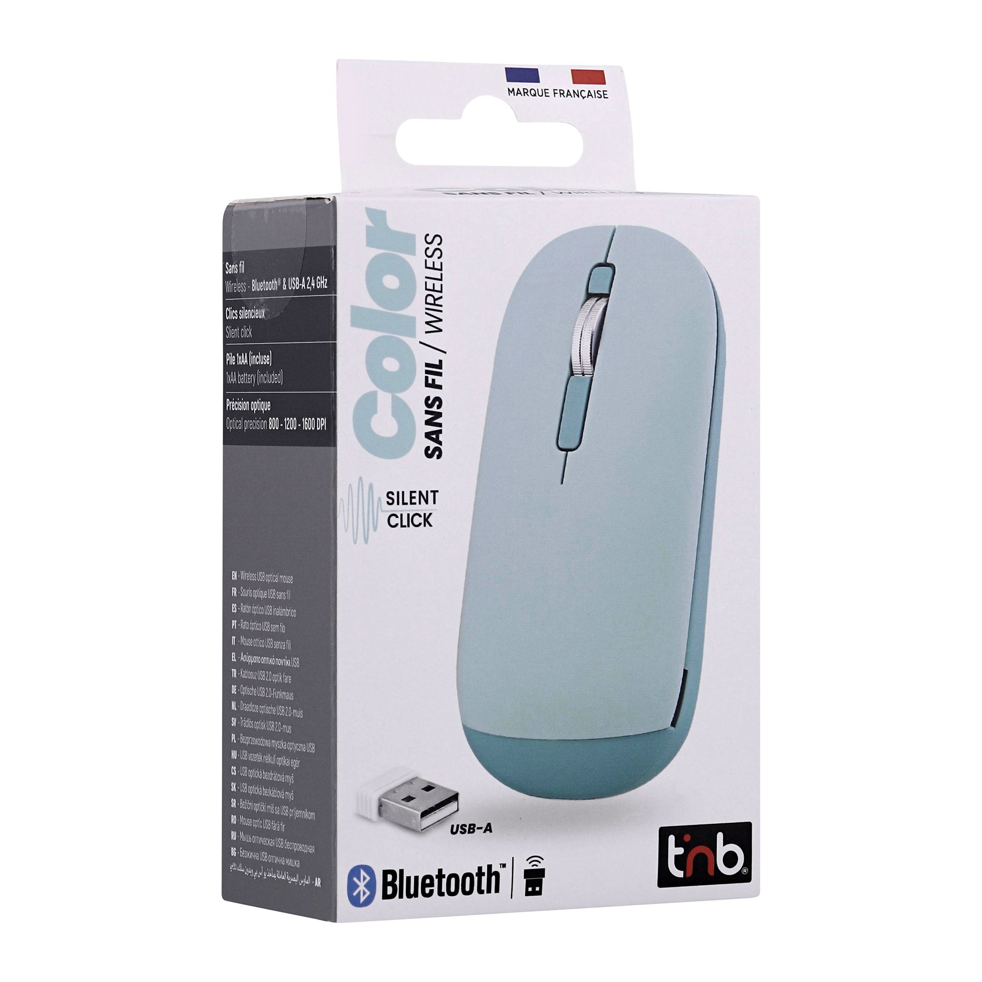 Souris sans fil double mode de connexion bleue - COLOR4