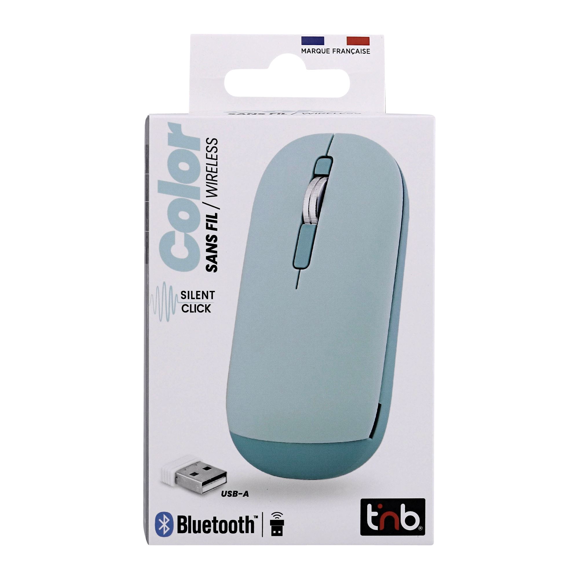 Souris sans fil double mode de connexion bleue - COLOR5