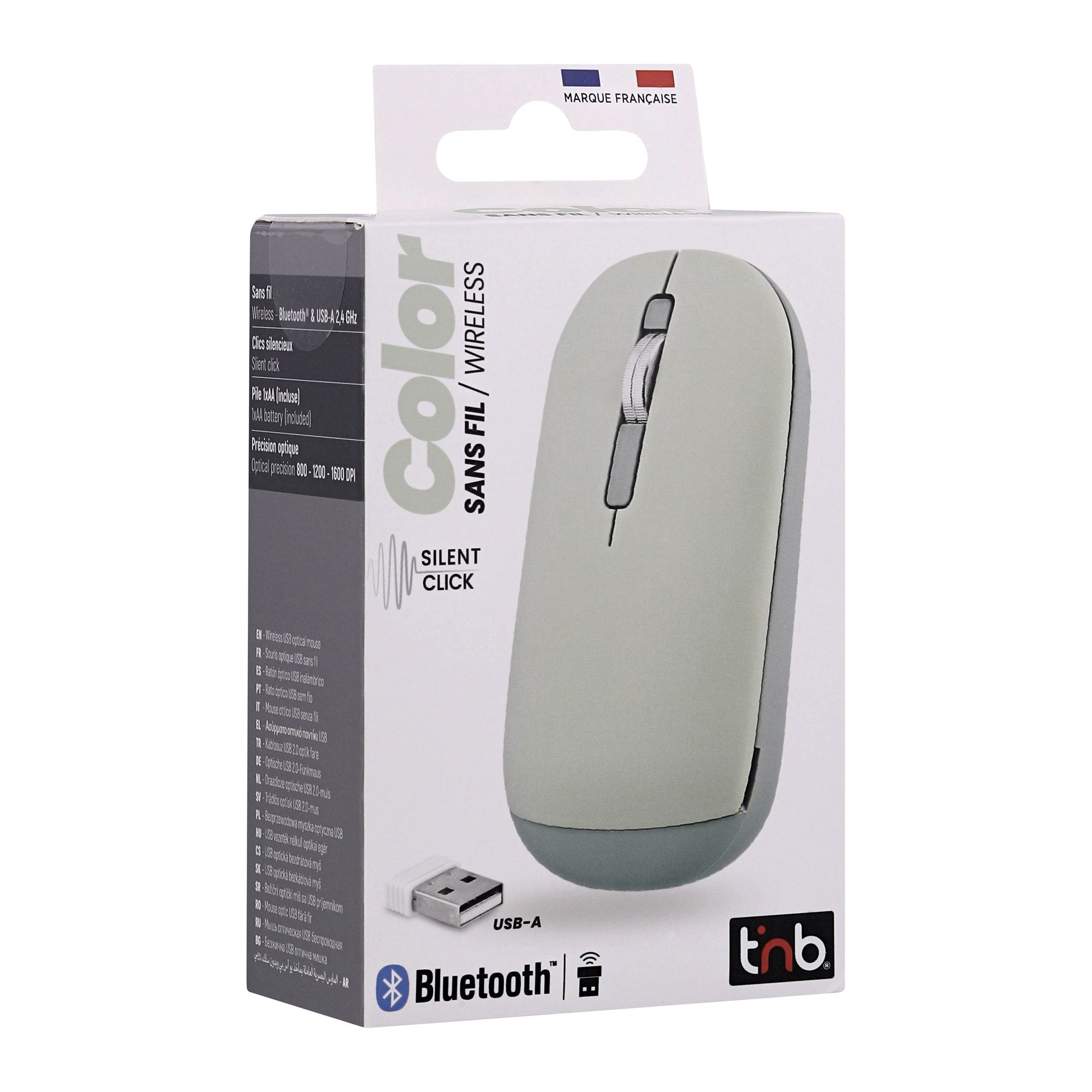 Souris double mode de connexion verte - COLOR4