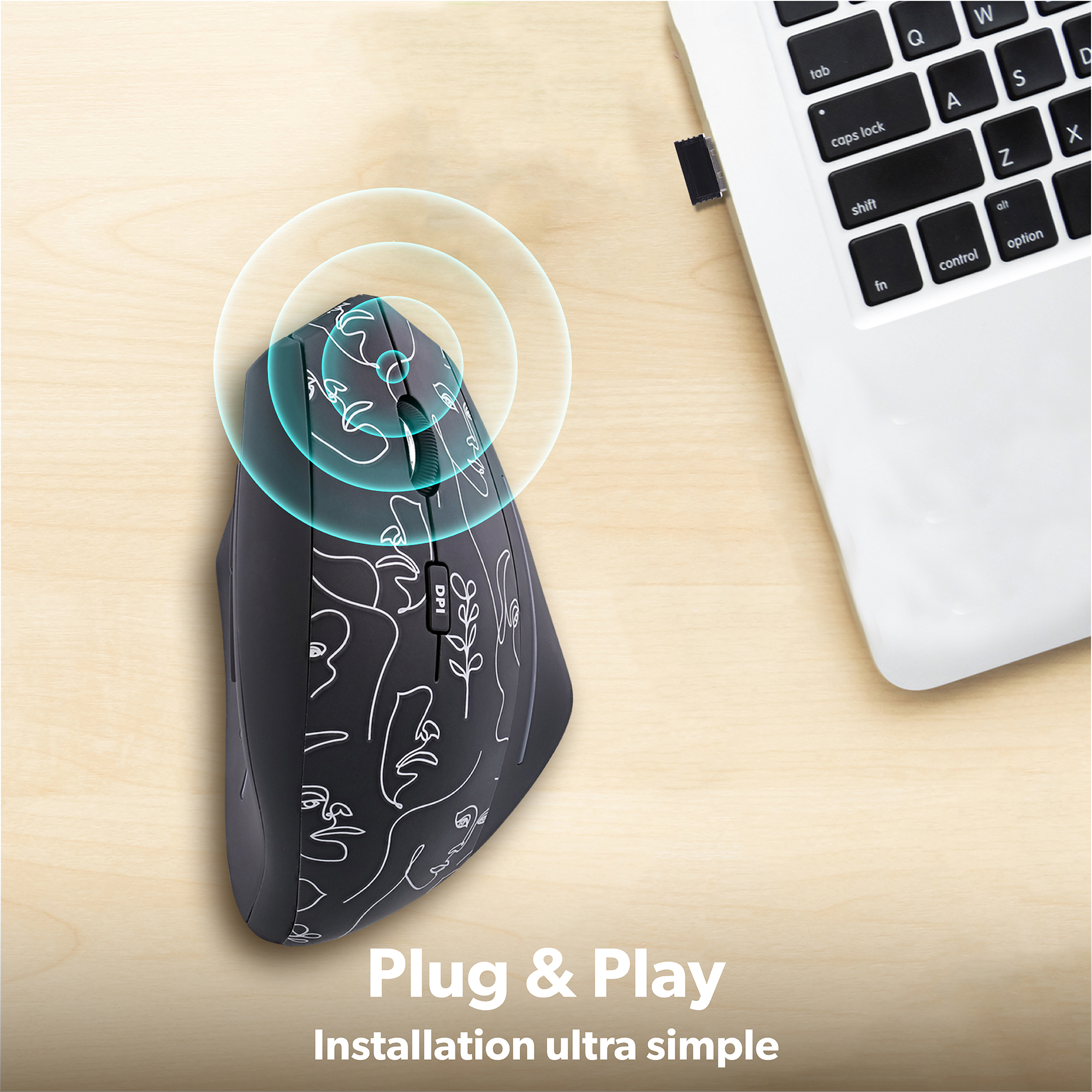 Souris sans fil ergonomique verticale EXCLUSIV ART5