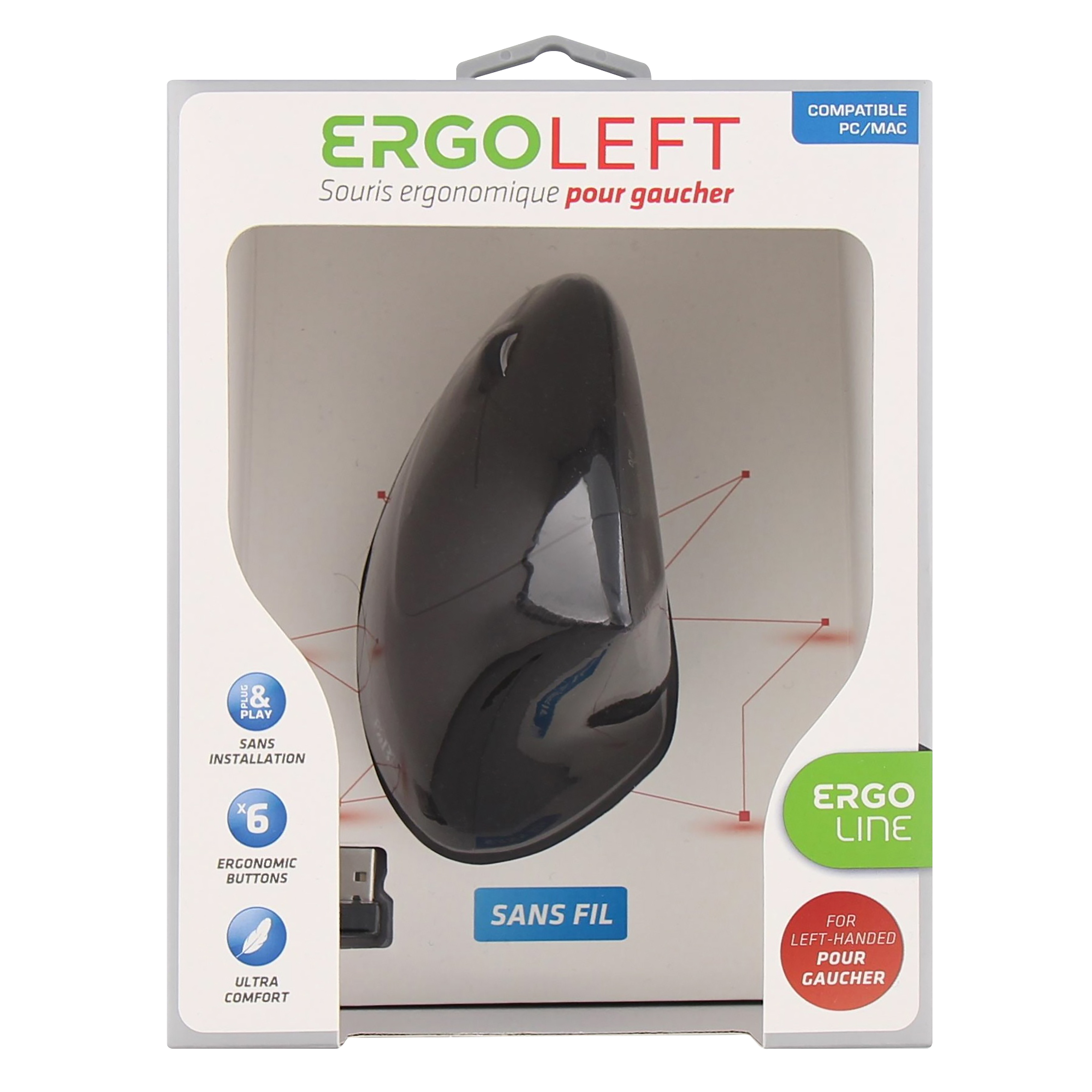 Souris sans fil ergonomique pour gauchers LEFT9