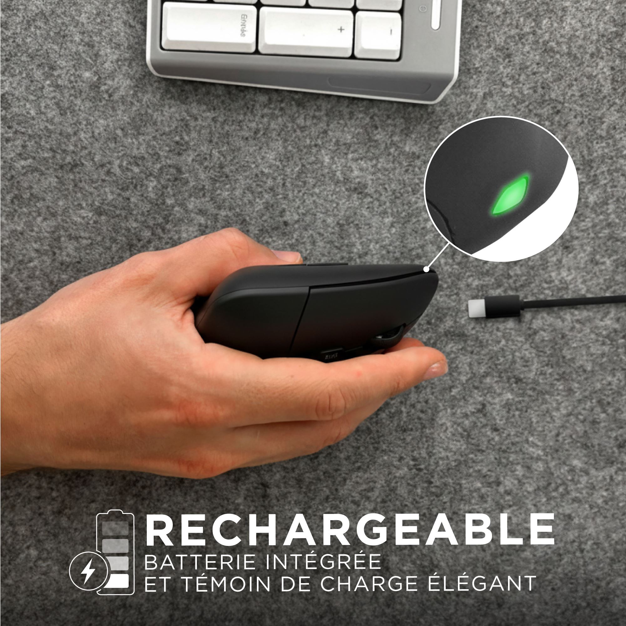 Souris sans fil ergonomique verticale ultra légère4