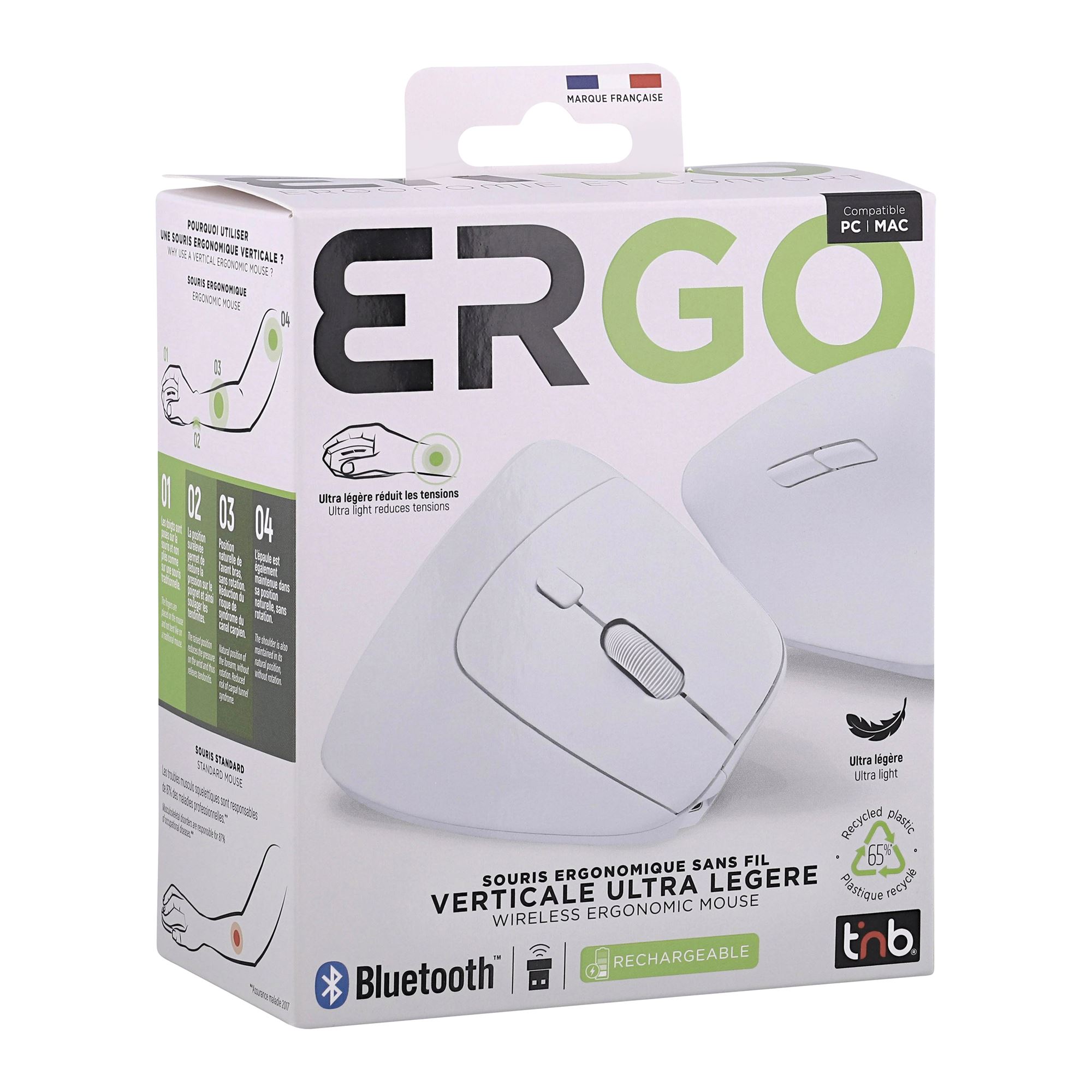 Souris sans fil ergonomique verticale ultra légère5
