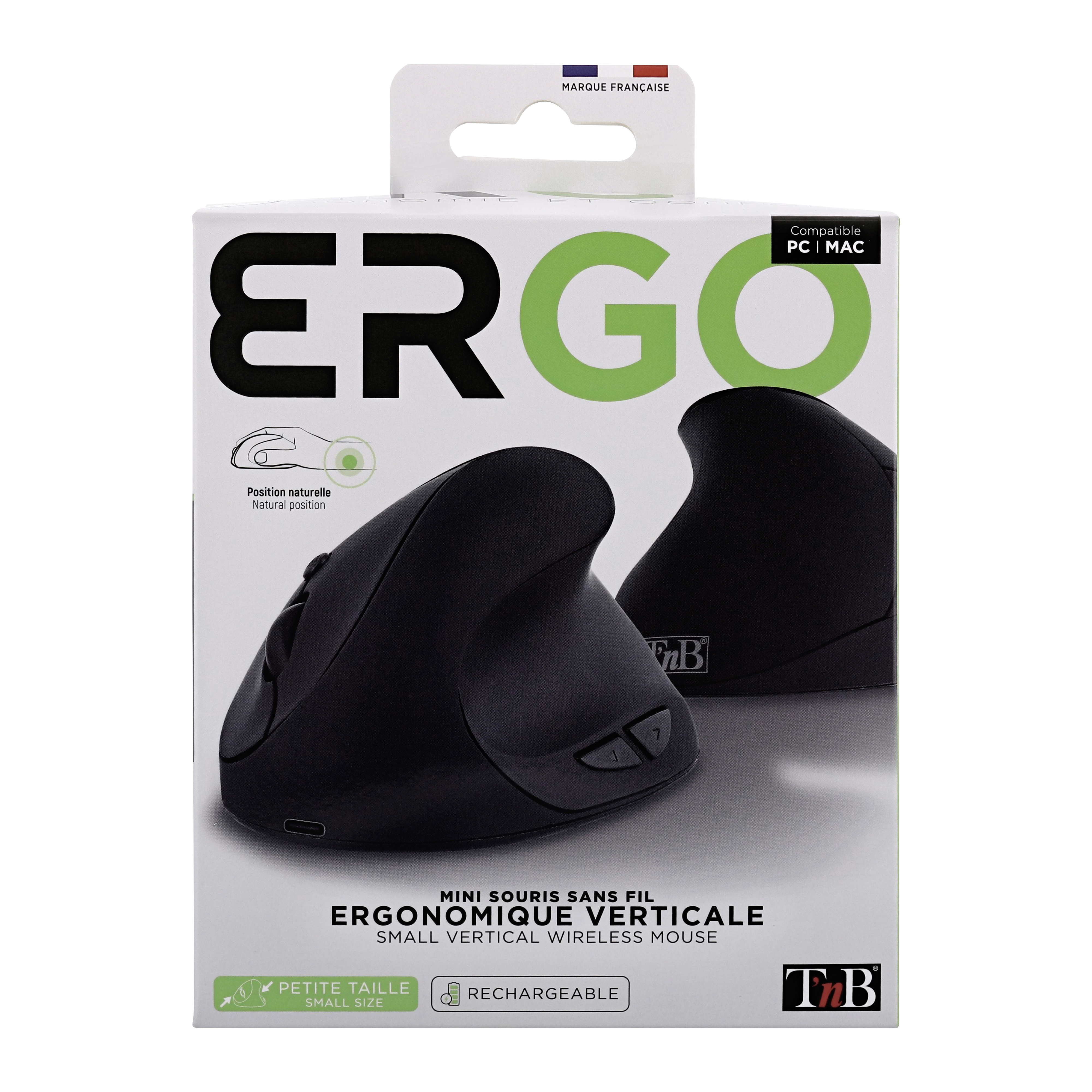 Mini souris sans fil ergonomique verticale et rechargeable4