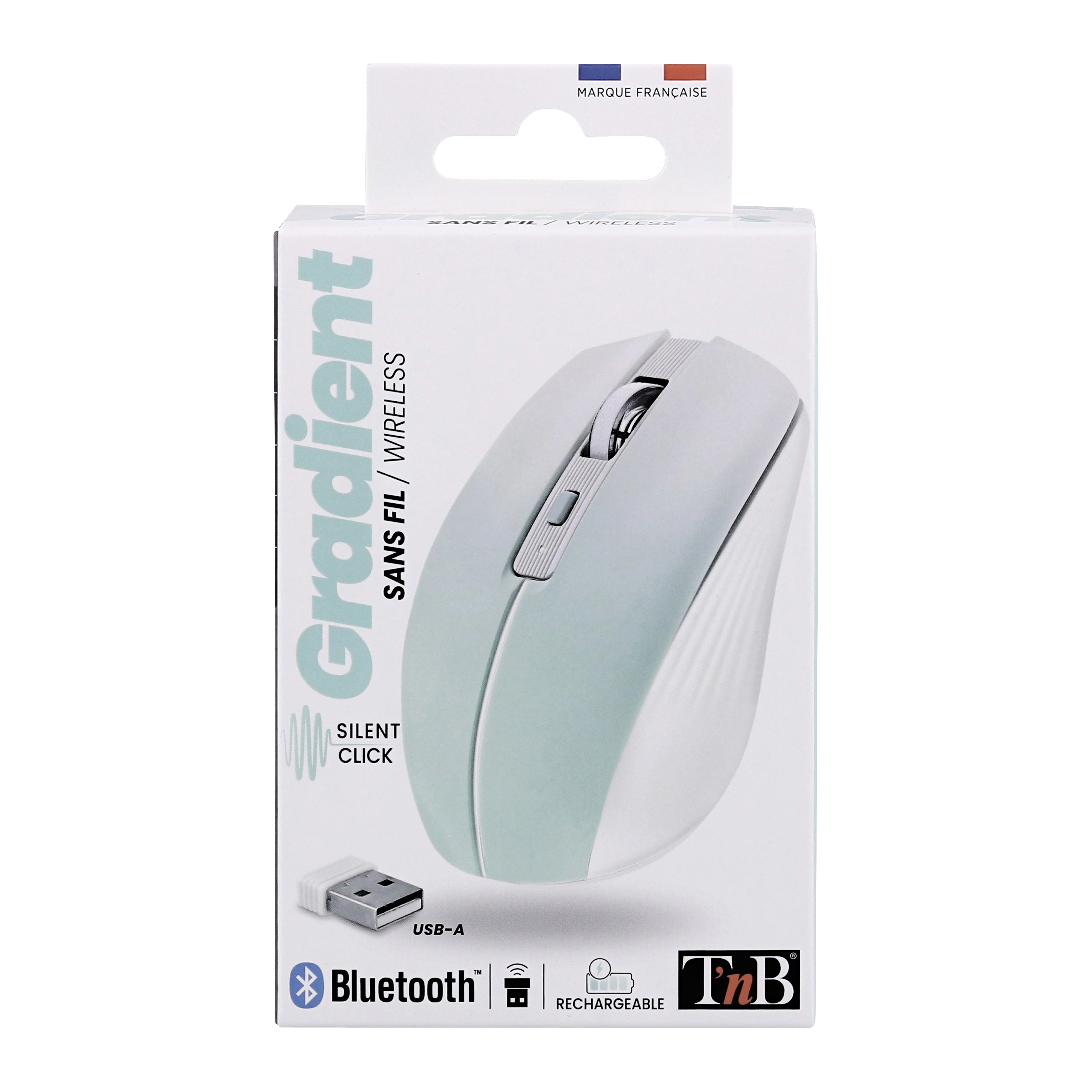 Souris colorée rechargeable dual connect bleue - GRADIENT5