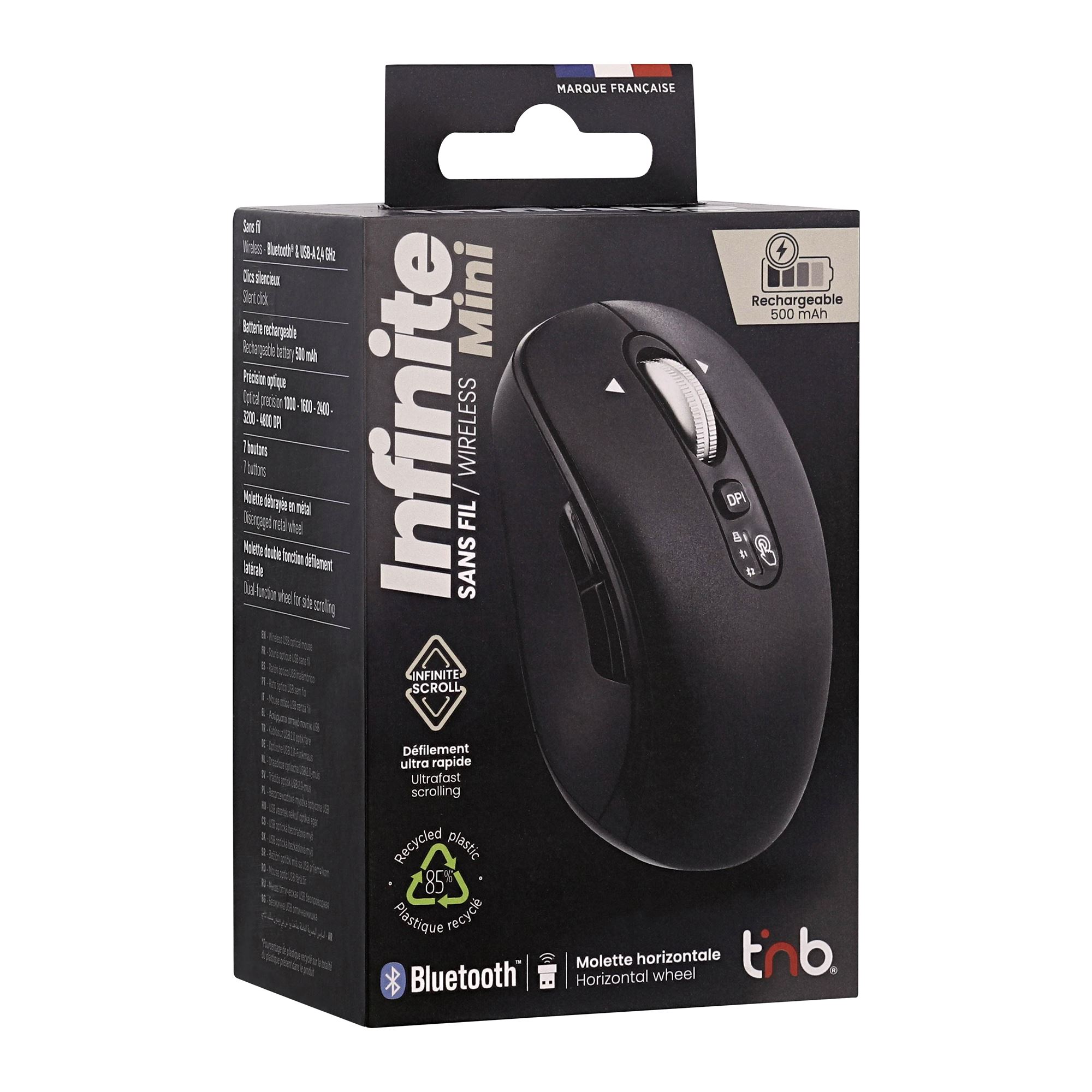 Souris sans fil rechargeable molette double fonction - INFINITE MINI4