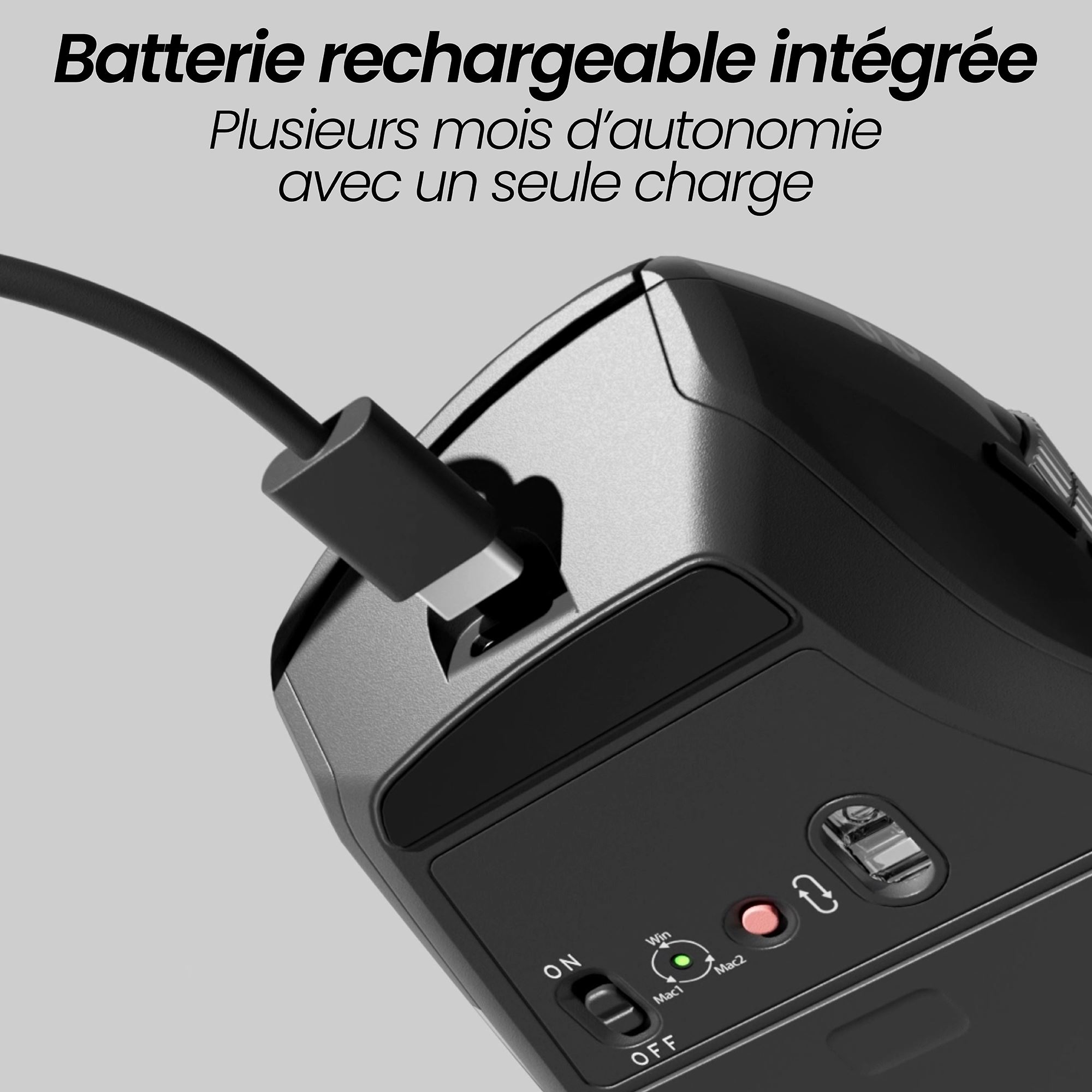 Souris sans fil rechargeable double molette - INFINITEPRO6