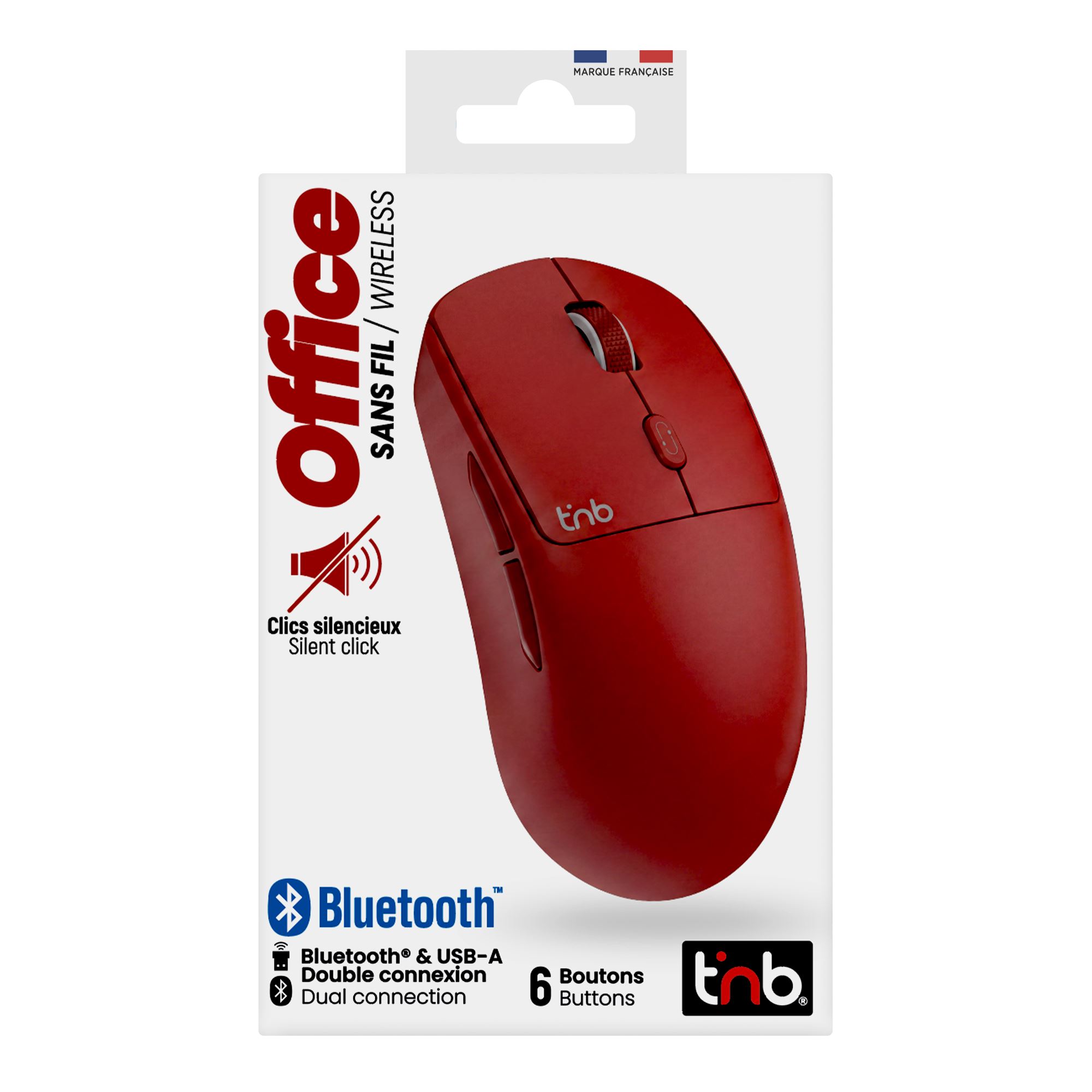 Souris sans fil USB-A & Bluetooth - OFFICE - Rouge4