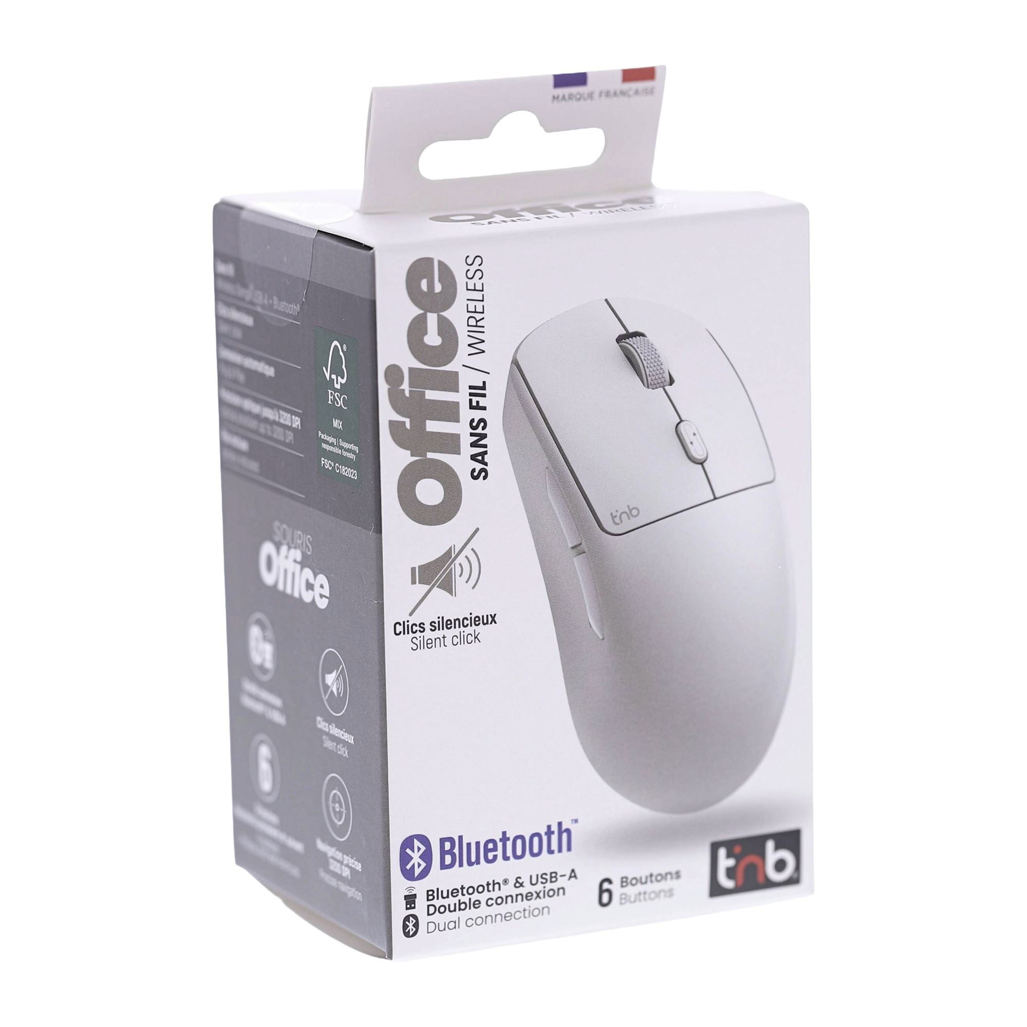 USB-A & Bluetooth Wireless Mouse - OFFICE - White7