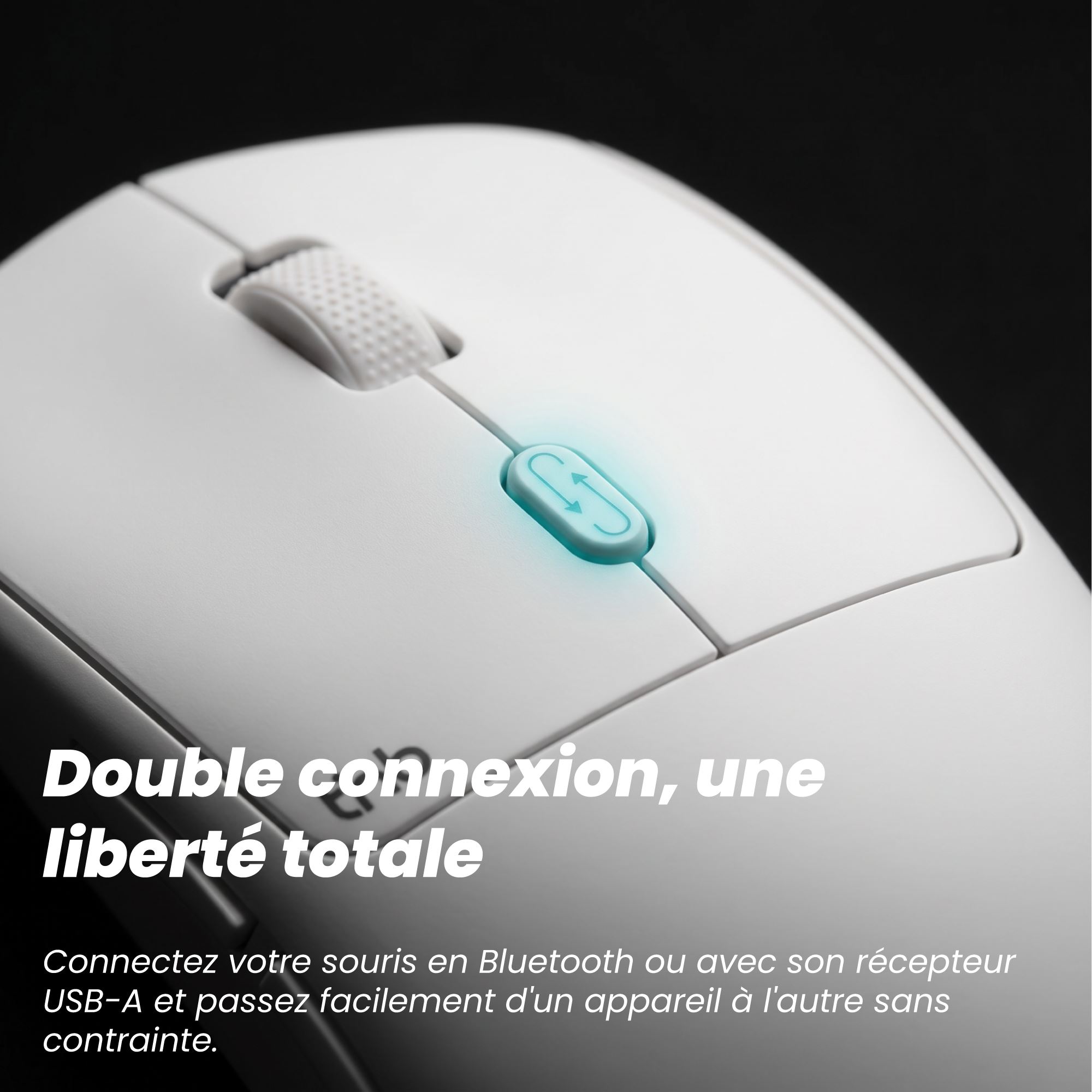 USB-A & Bluetooth Wireless Mouse - OFFICE - White3