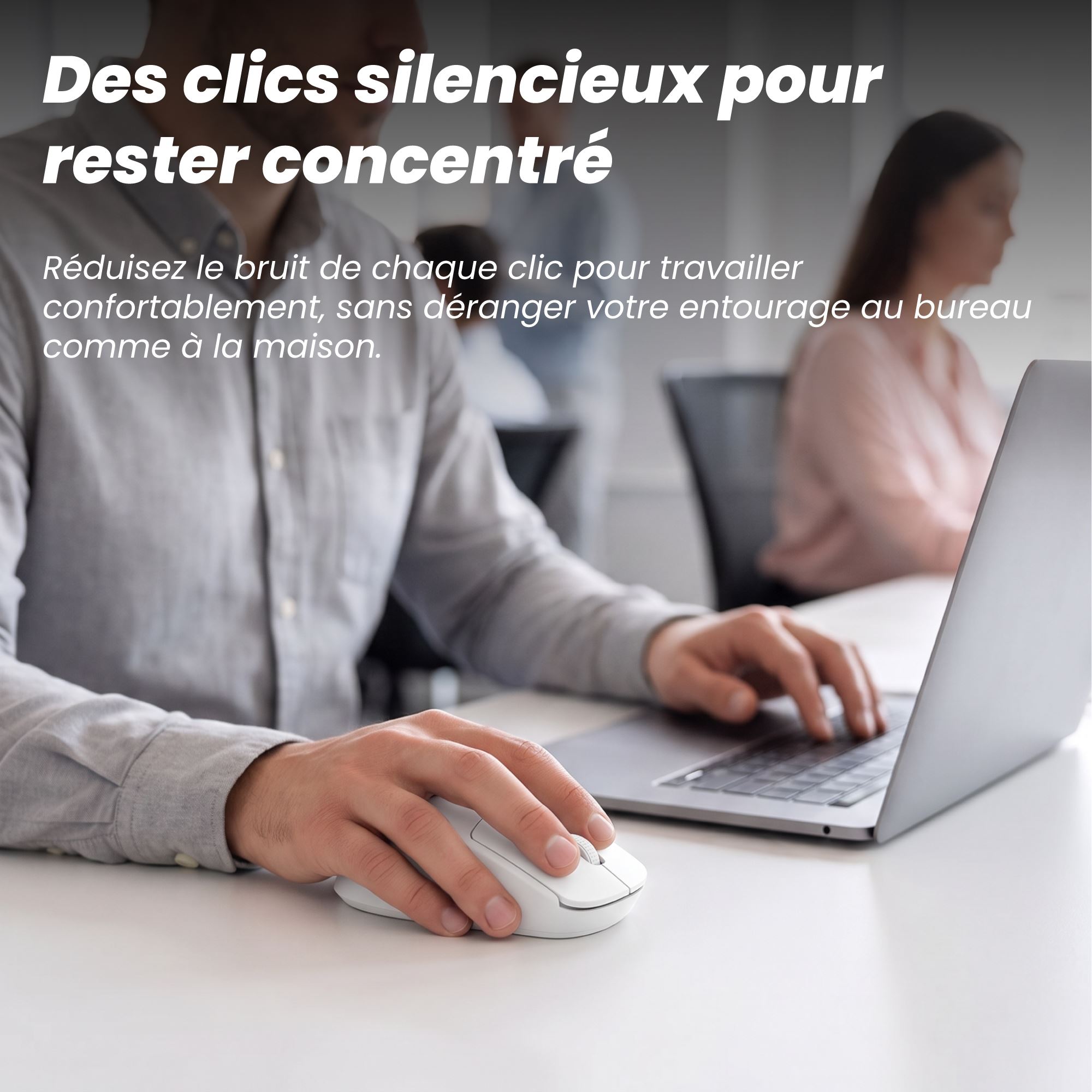 USB-A & Bluetooth Wireless Mouse - OFFICE - White6