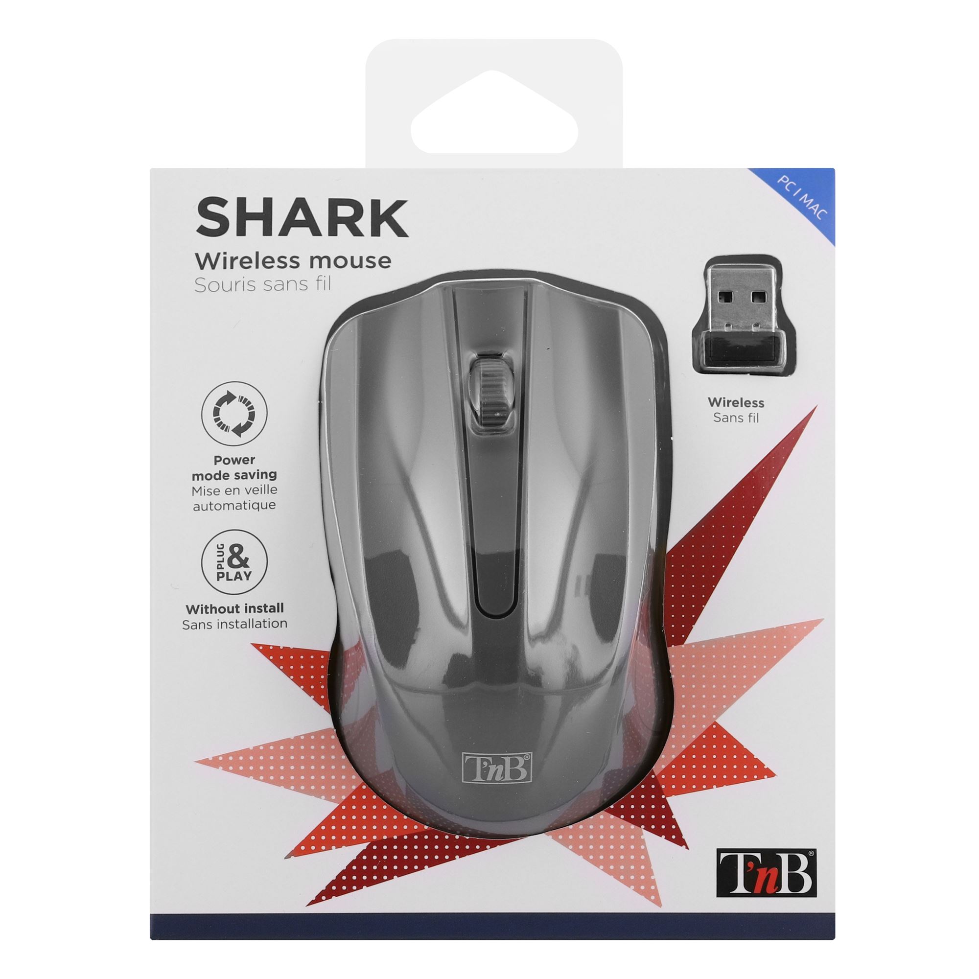 SHARK Souris sans fil GRISE4