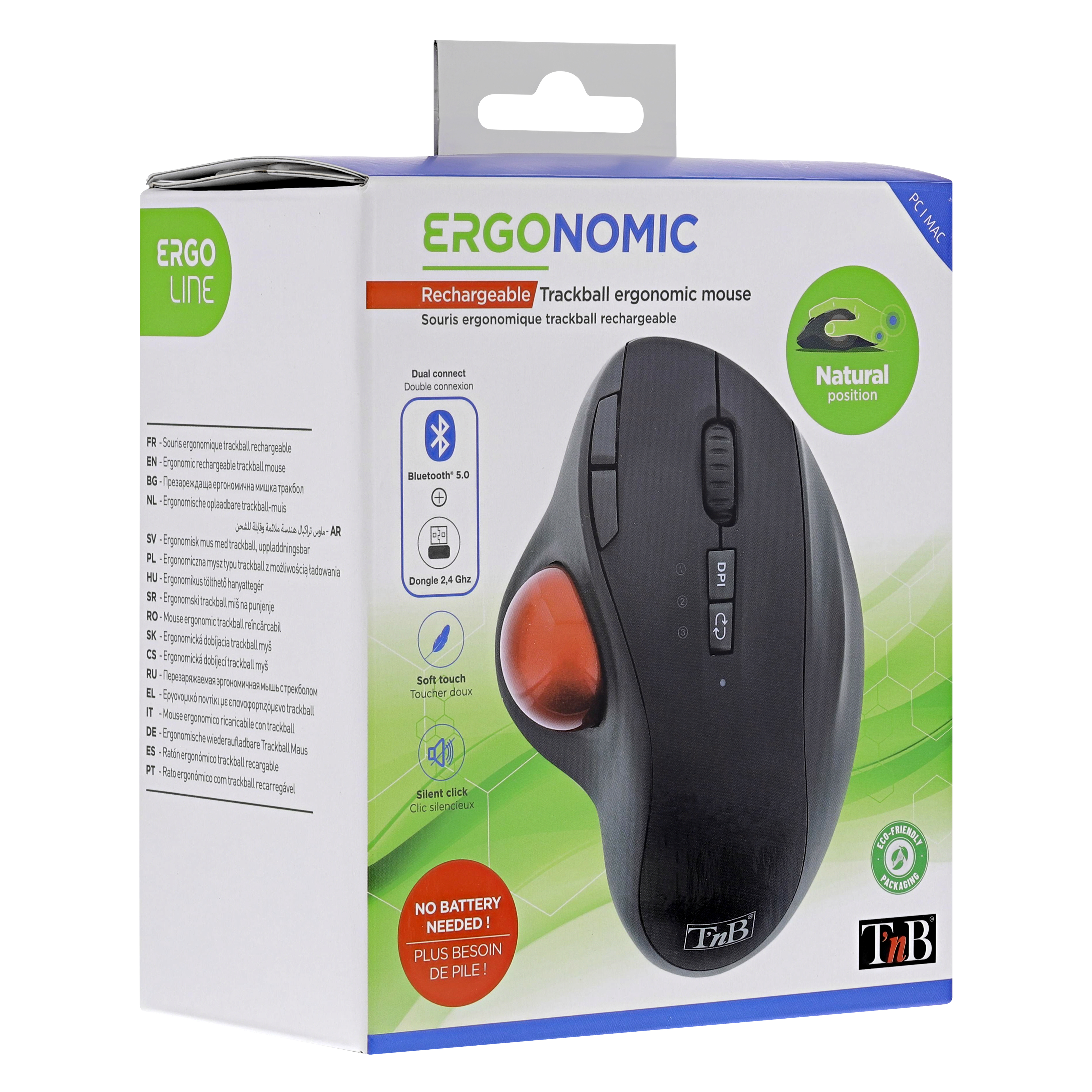 Souris ergonomique trackball DUAL CONNECT3