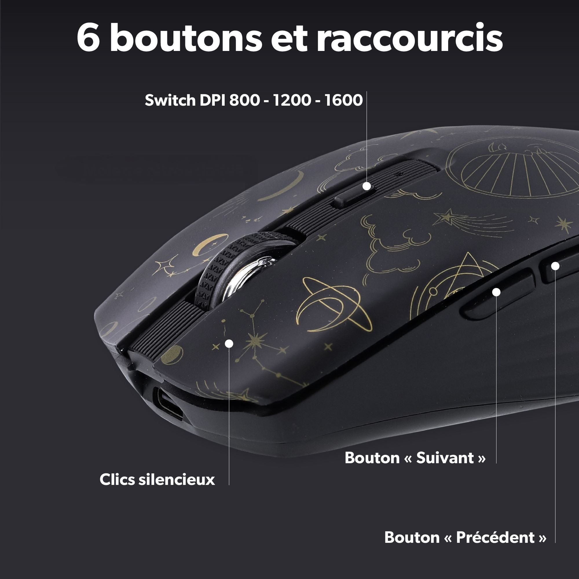 Souris sans fil Bluetooth rechargeable - ASTRO EXCLUSIV6