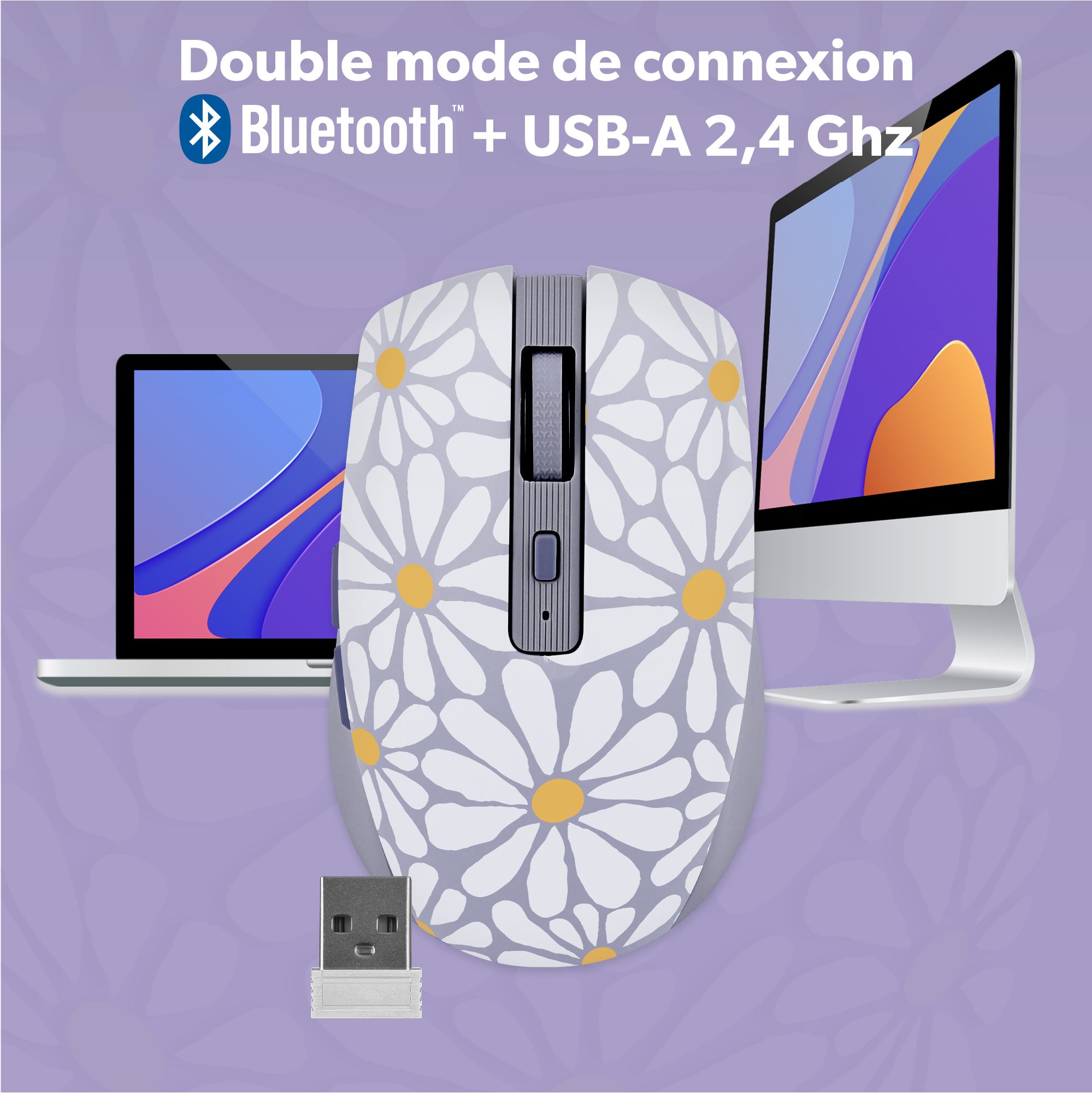 Souris sans fil Bluetooth rechargeable - FLOWER EXCLUSIV5