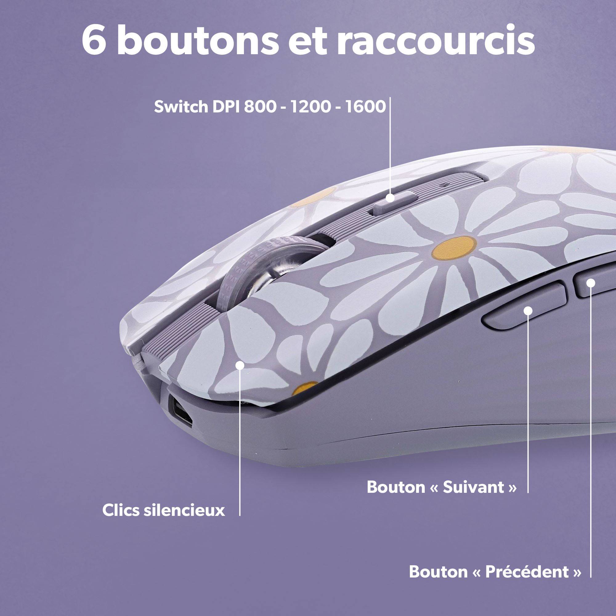 Souris sans fil Bluetooth rechargeable - FLOWER EXCLUSIV6