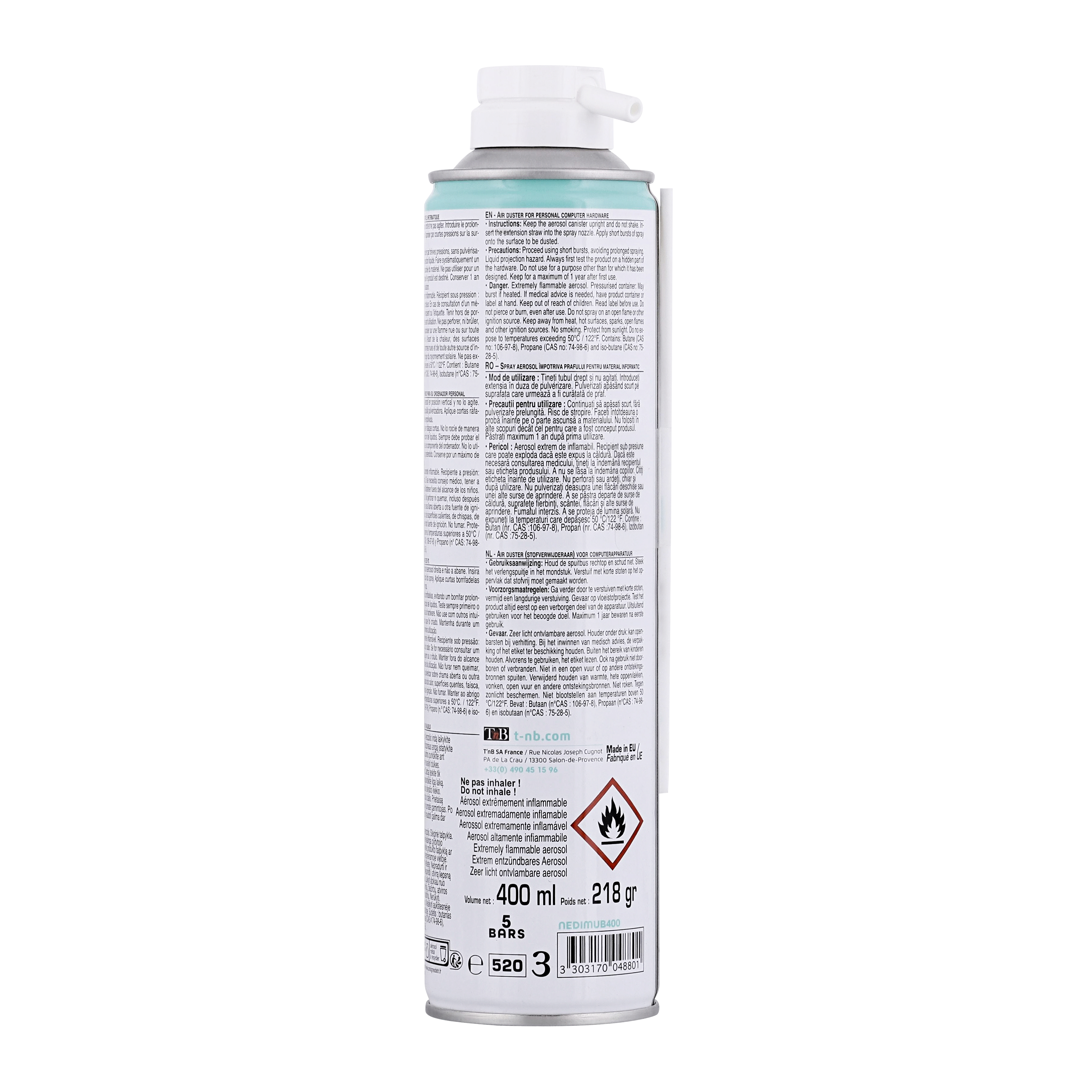 Aérosol dépoussiérant butane 400 ml3