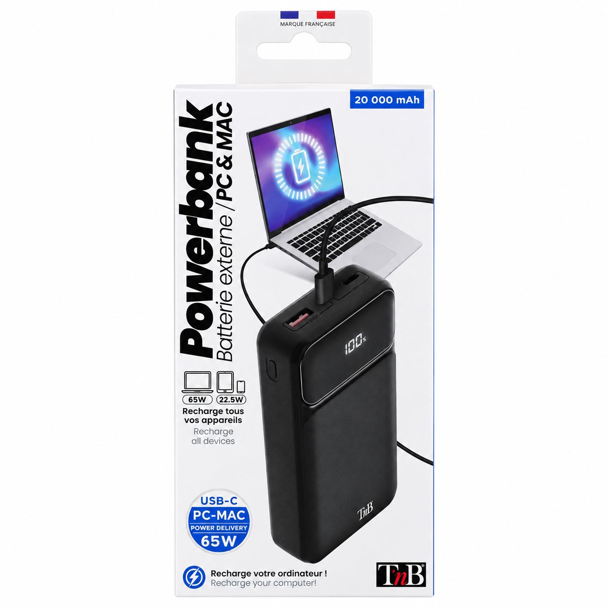 Batterie externe 20 000 mAh Power Delivery 65W5
