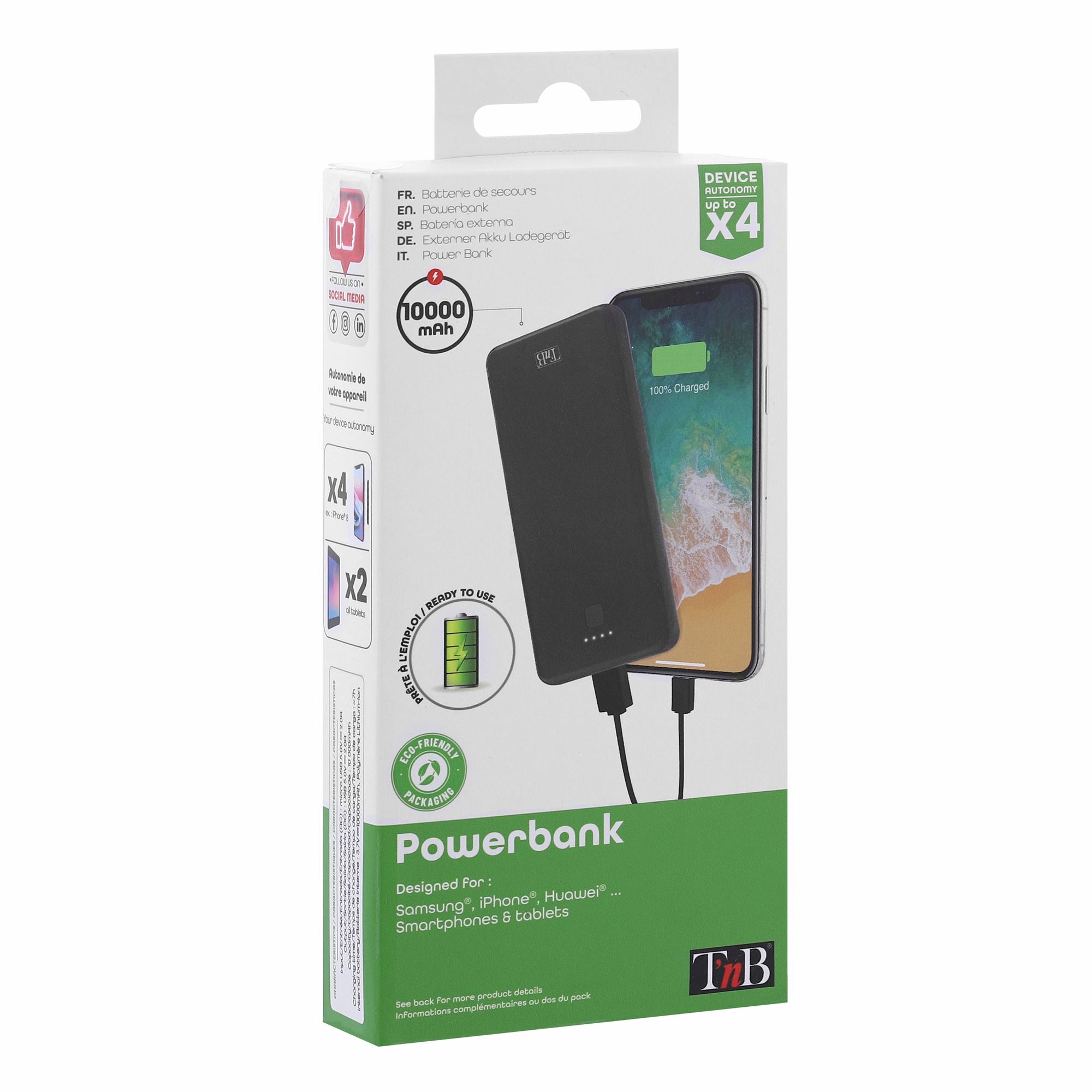 2 baterías externas USB de 10.000 mAh y 10 W4