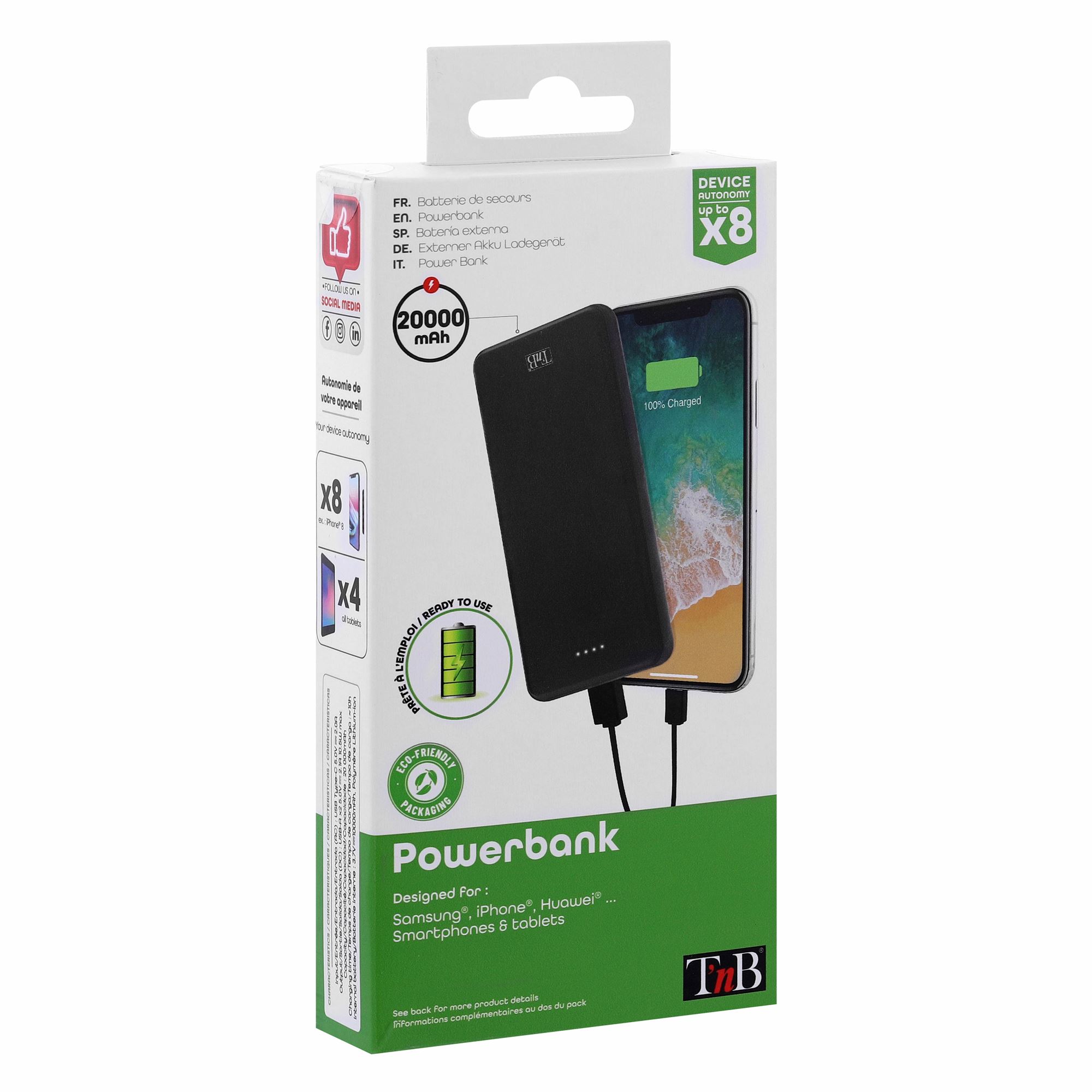 Batterie de secours 2 USB 20 000 mAh 10W4