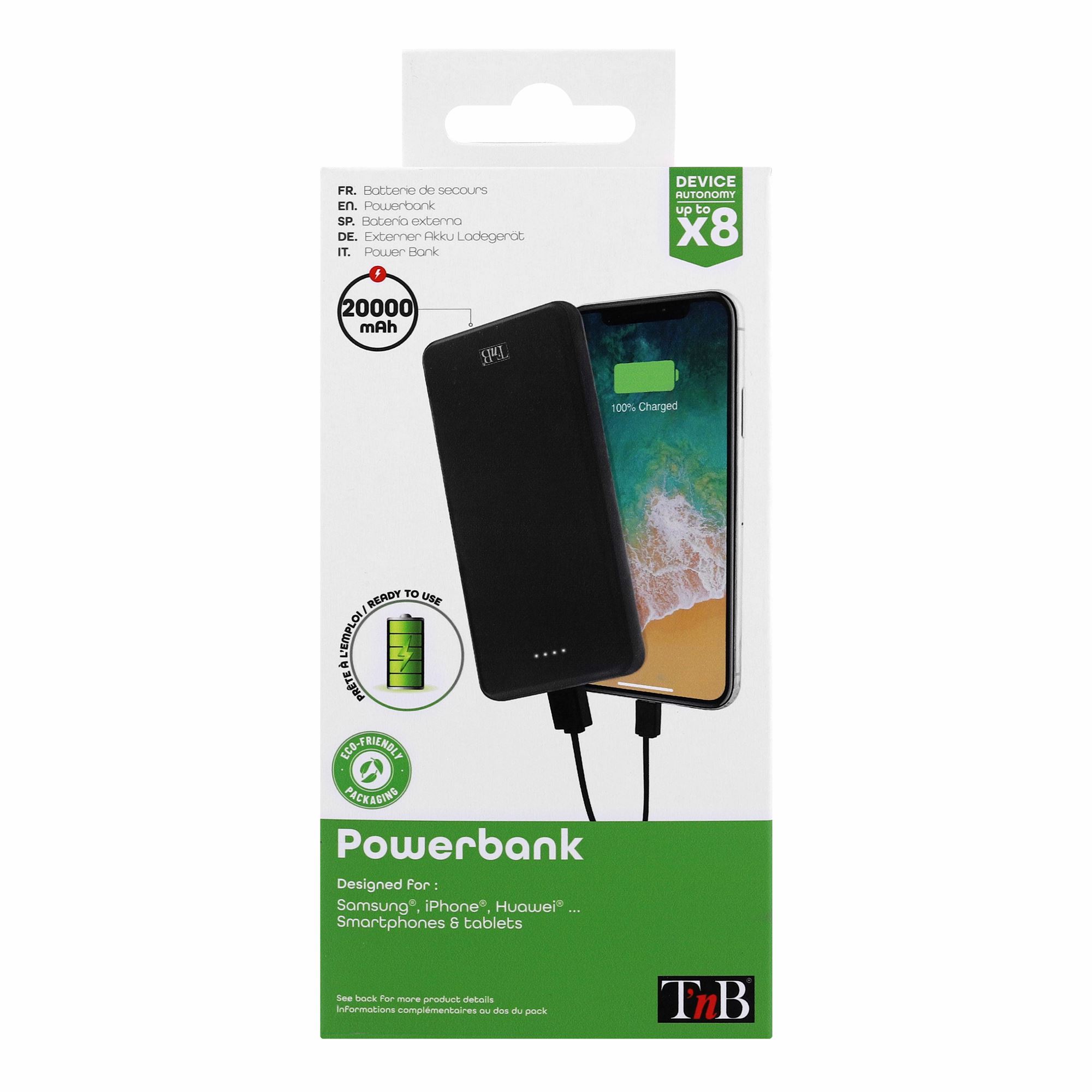 Batterie de secours 2 USB 20 000 mAh 10W5