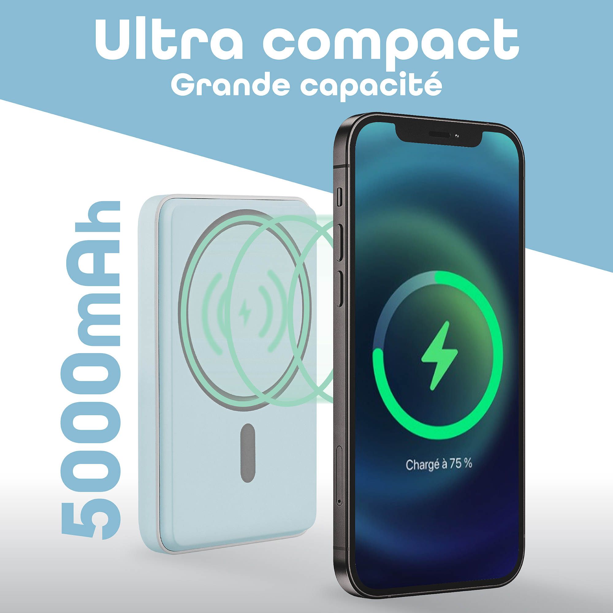 Banco de energía de 5000 mAh compatible con MagSafe3
