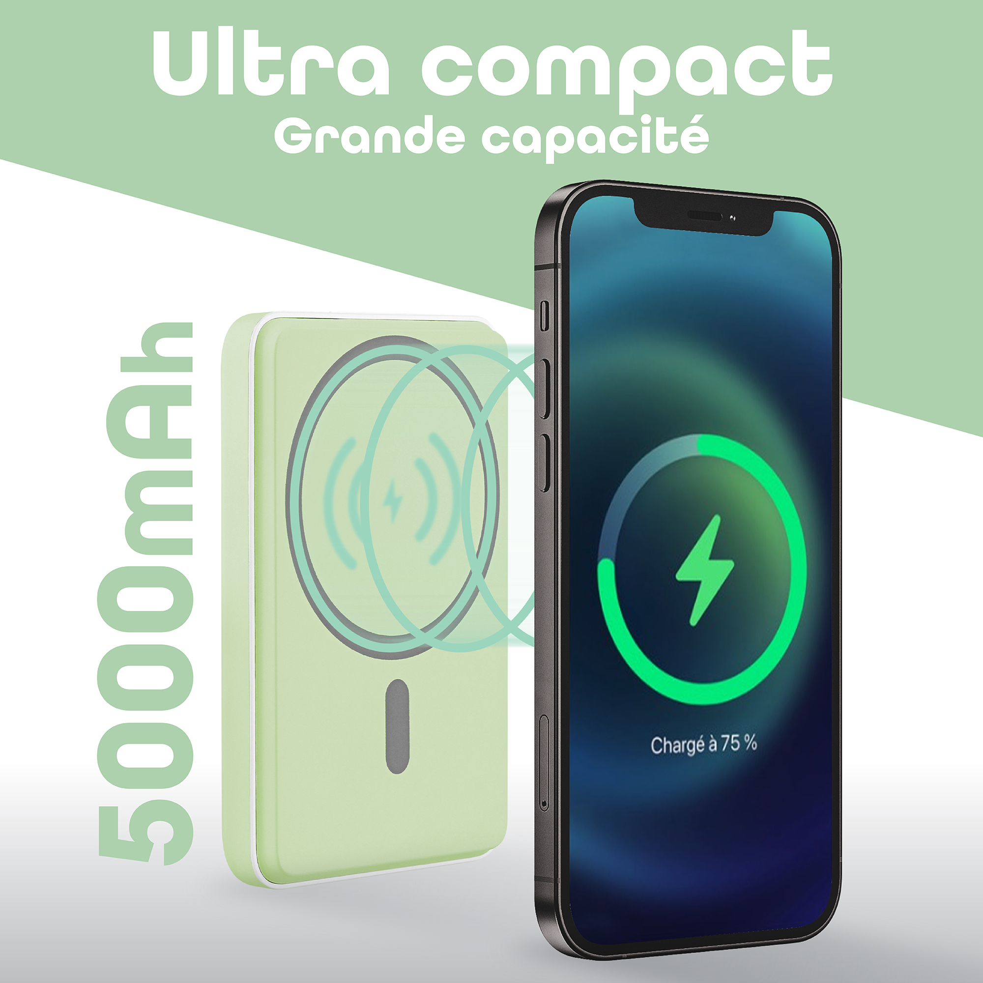 Banco de energía de 5000 mAh compatible con MagSafe3