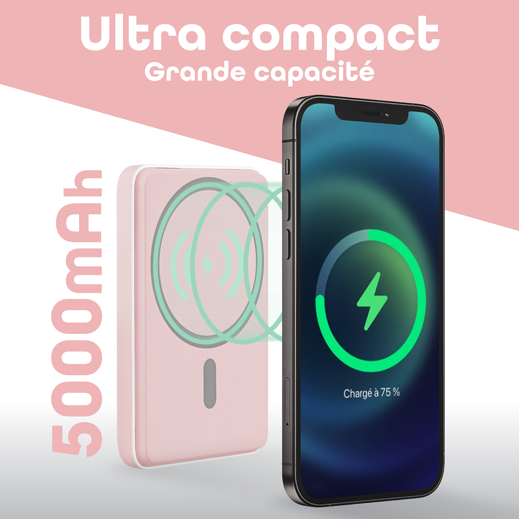 Banco de energía de 5000 mAh compatible con MagSafe3