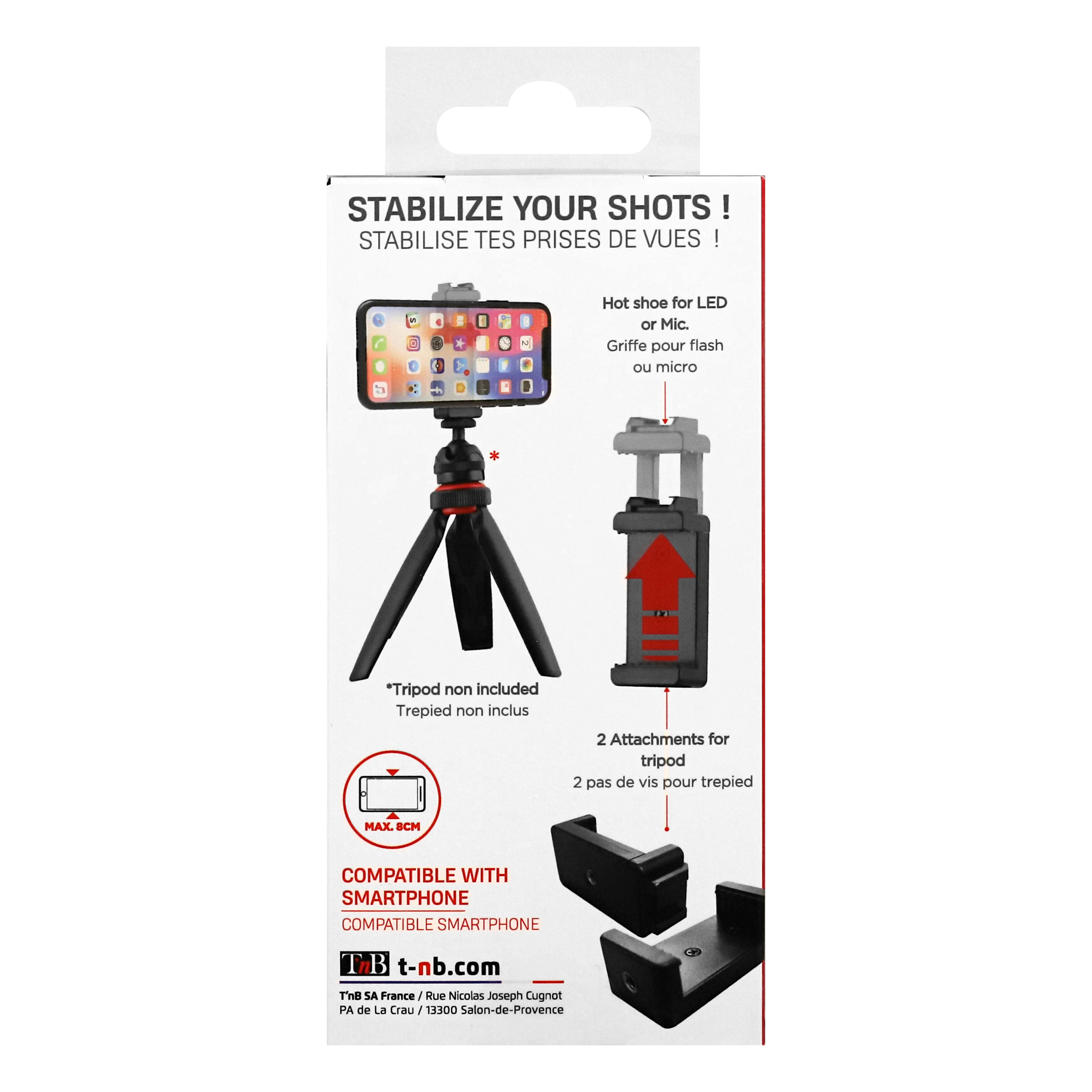 Smartphone holder for tripod - INFLUENCE4