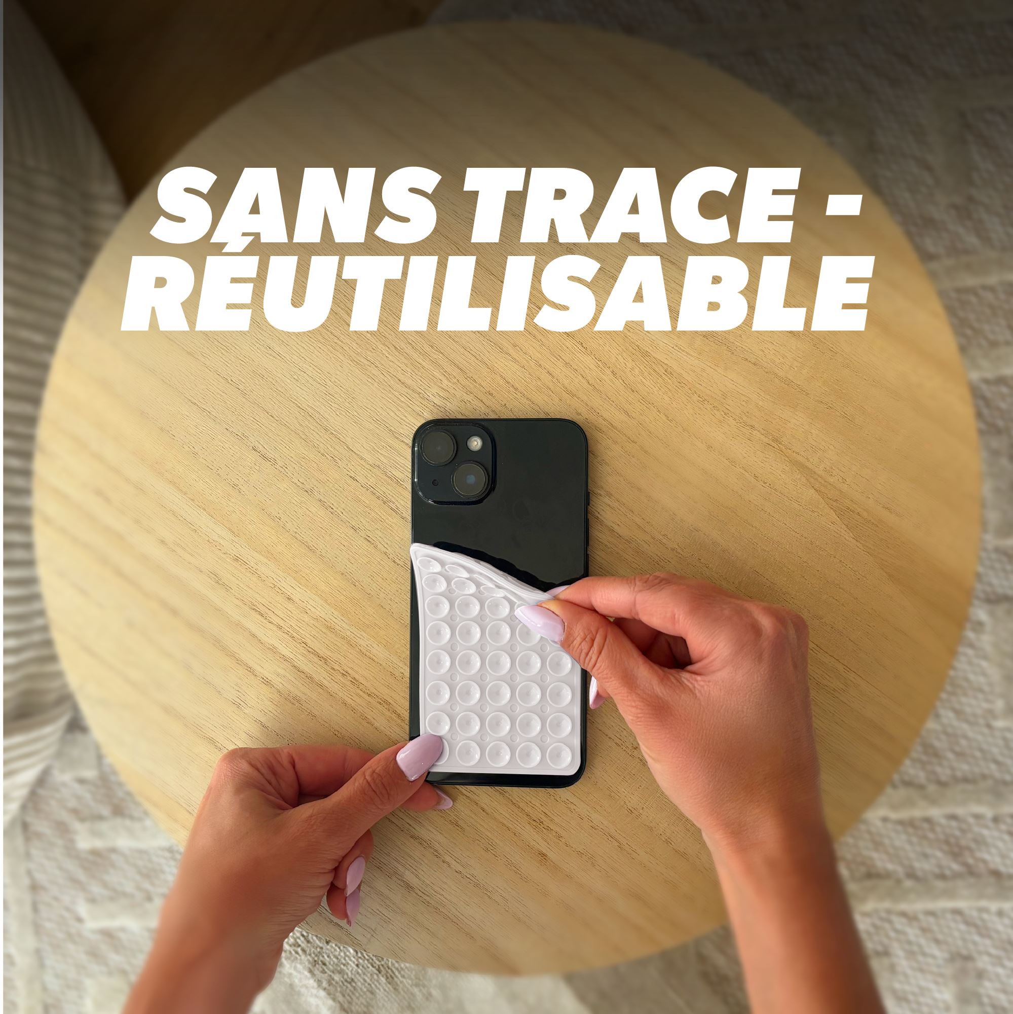 Support smartphone ventouse – Pack de 3 (Noir, Blanc, Nude)5