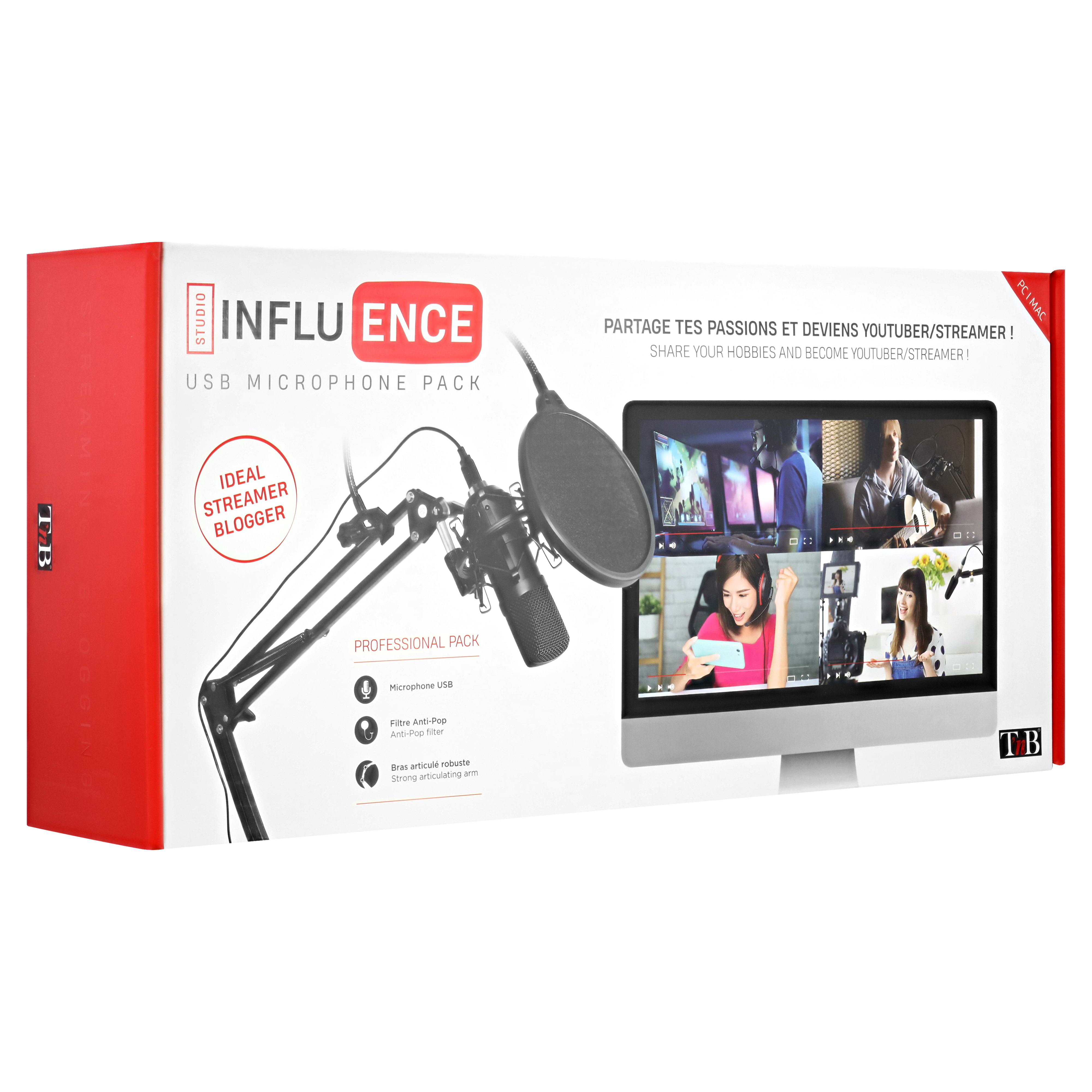 Complete microphone pack for youtubers and streamers - INFLUENCE3