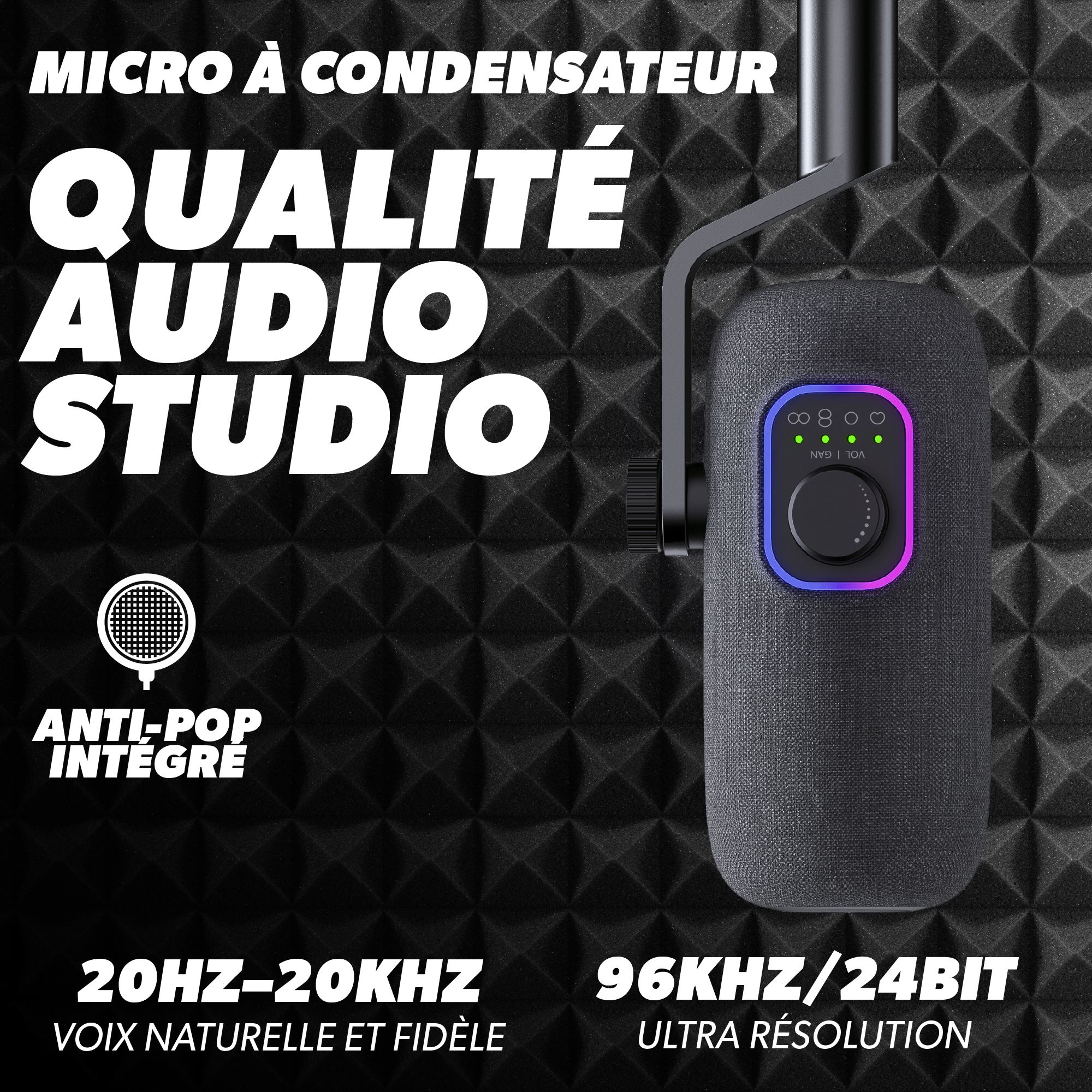 Pack microphone multi-directionnel qualité studio – INFLUENCE PRO3
