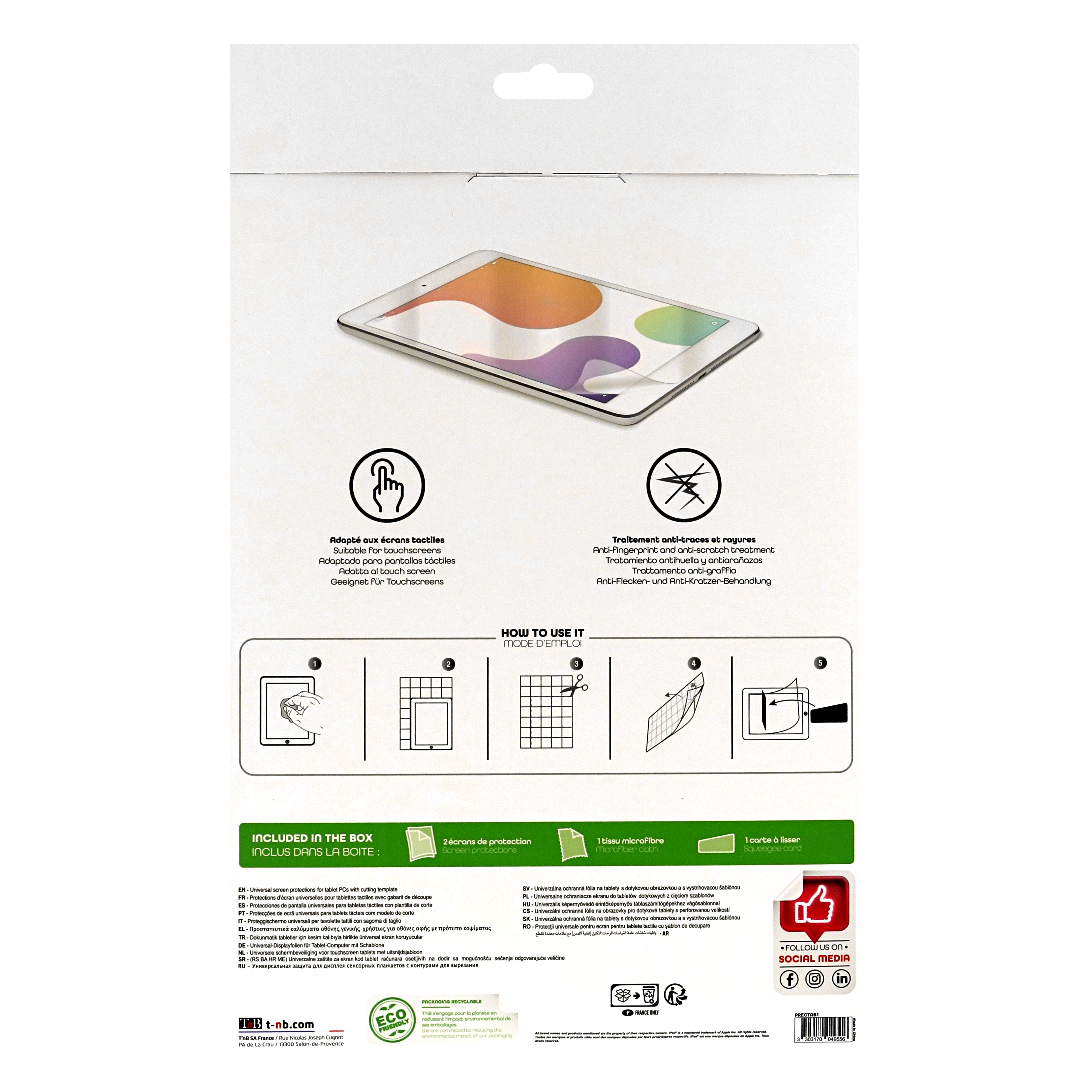 Universal tablet screen protector up to 12