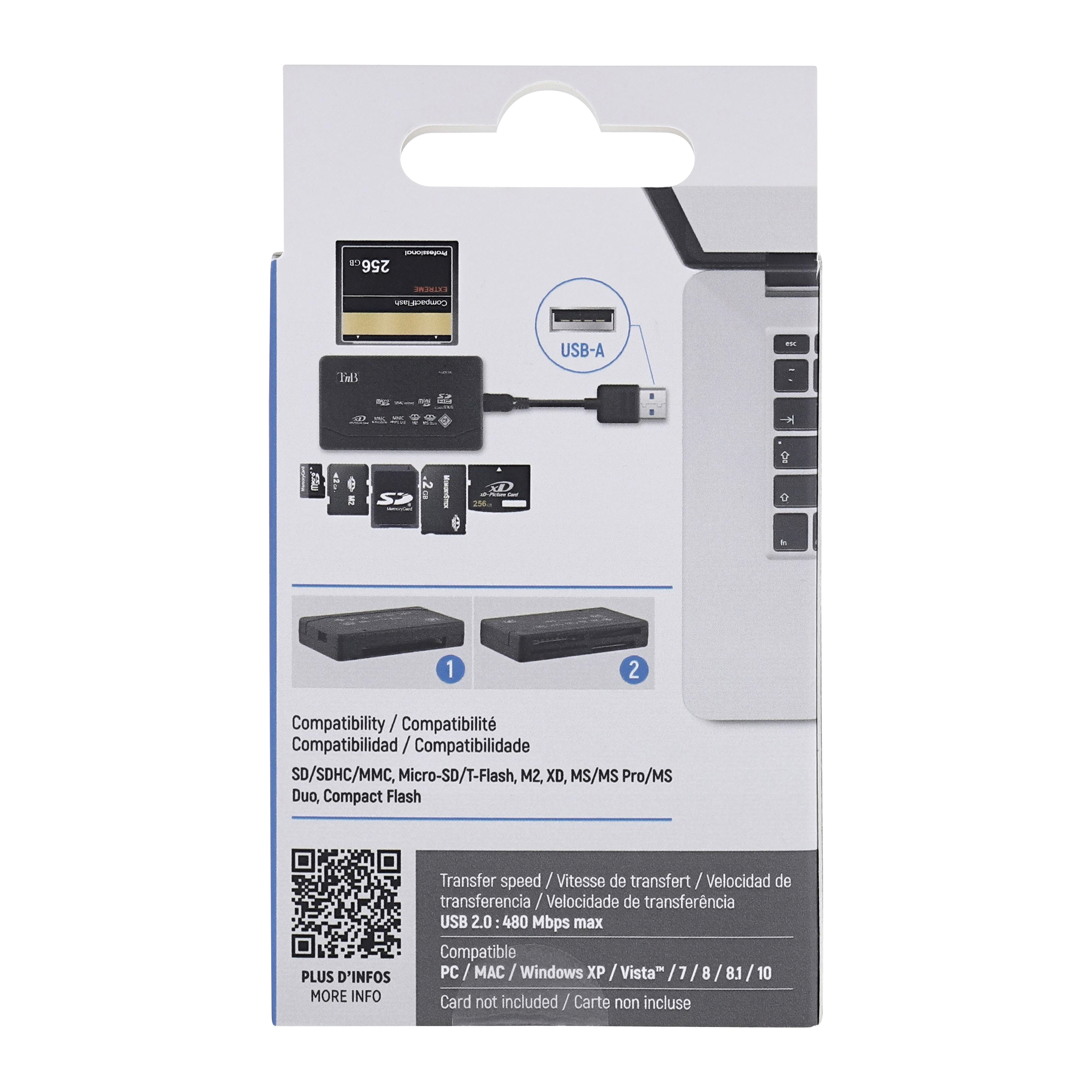 Lecteur de cartes mémoire universel USB 2.07