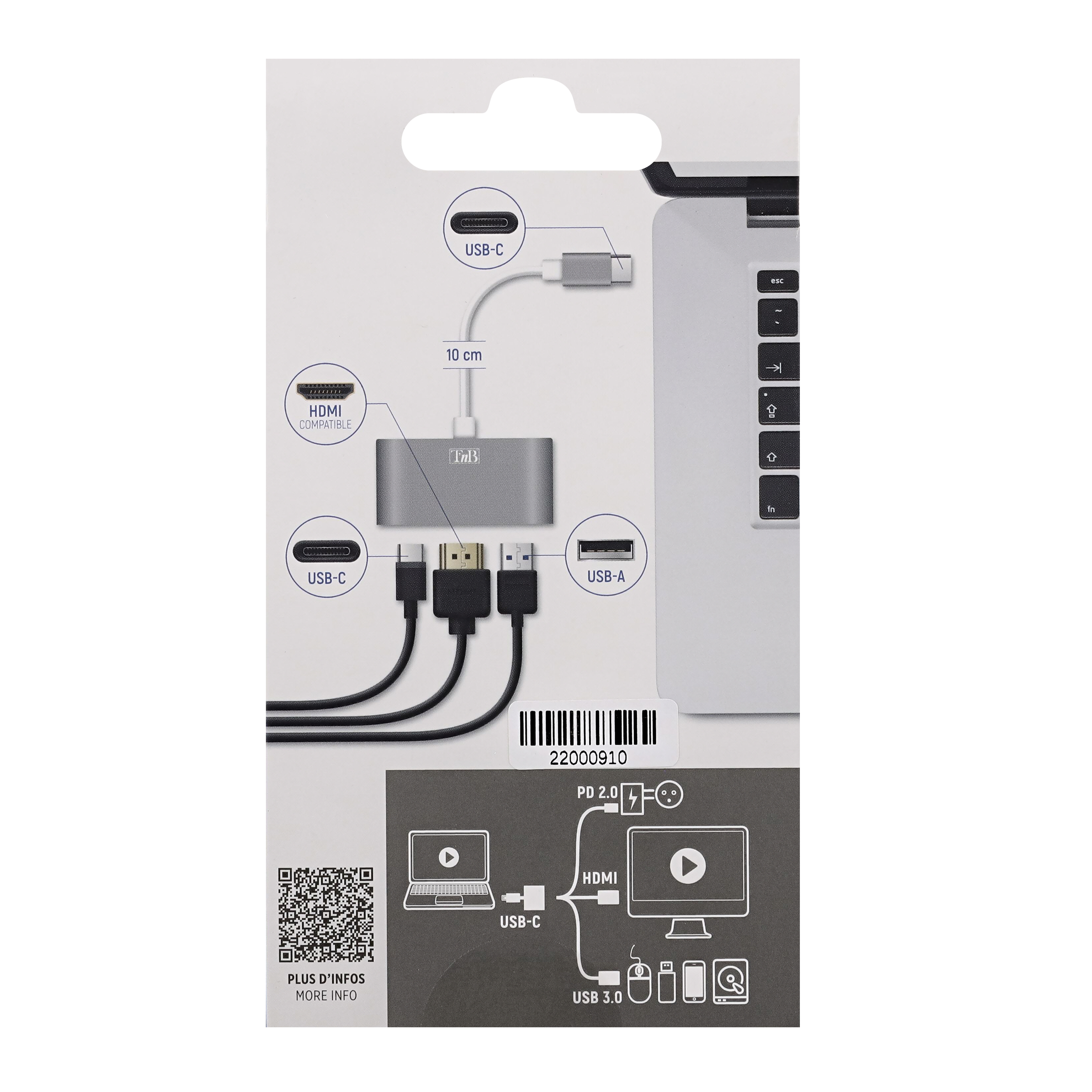 Adaptateur 3 en 1 USB Type-C vers HDMI5