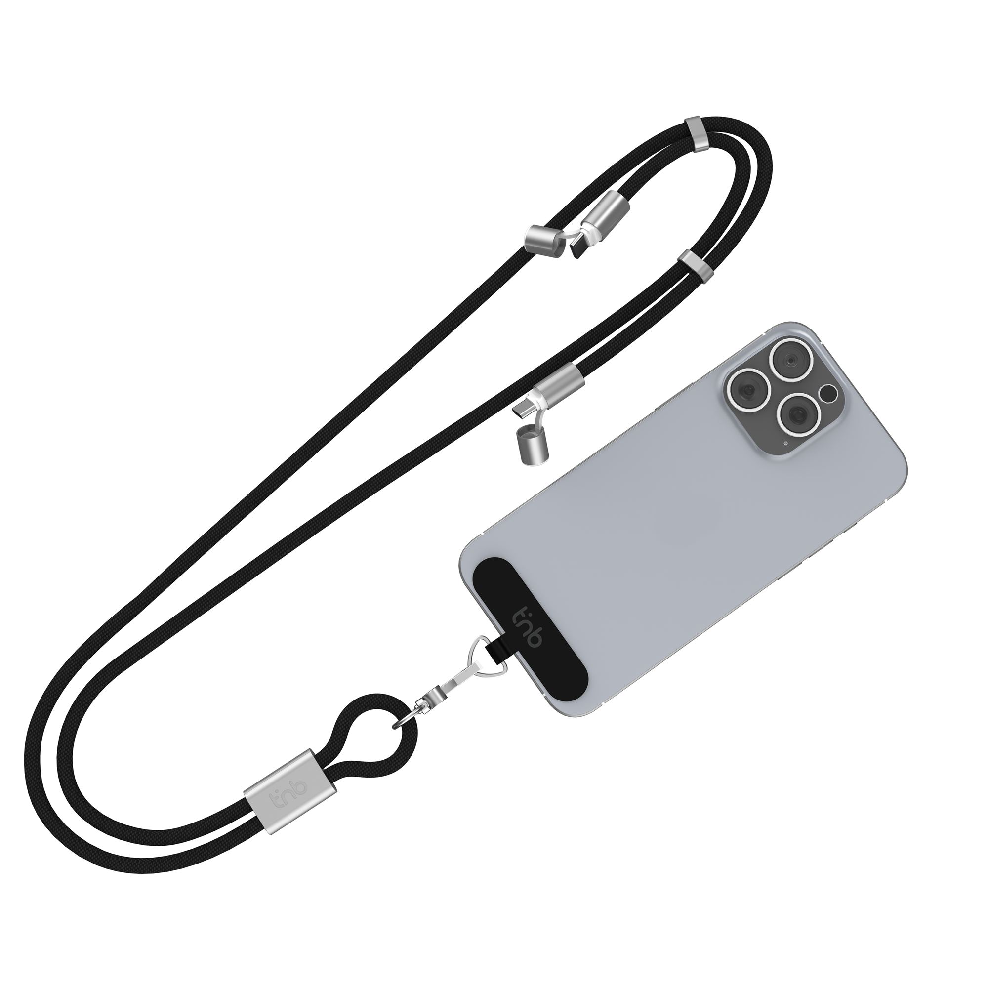 Câble tour de cou USB-C vers USB-C 60W – 2-en-1 Noir1