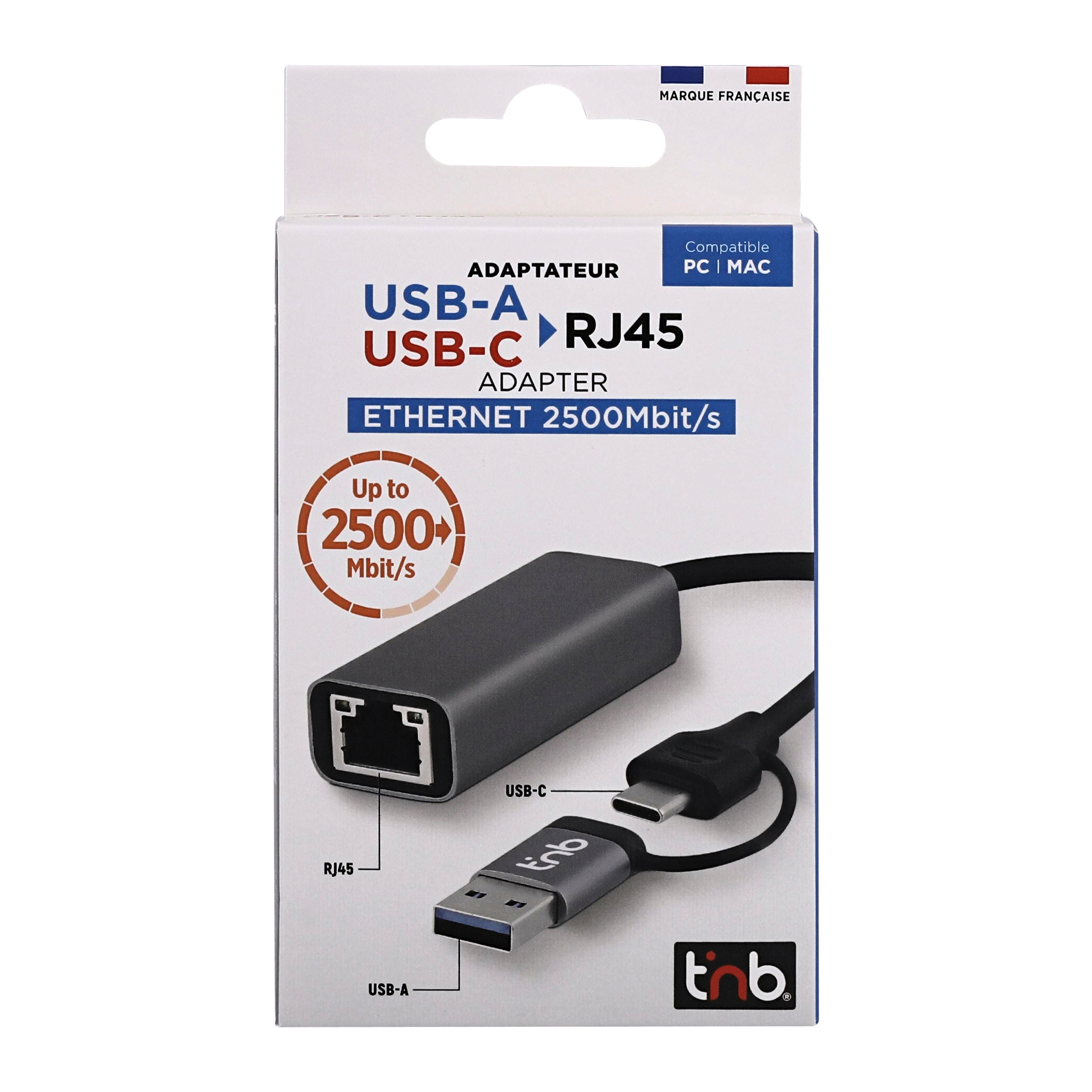 USB-C & USB-A to RJ45 Adapter - 2.5GBPS5