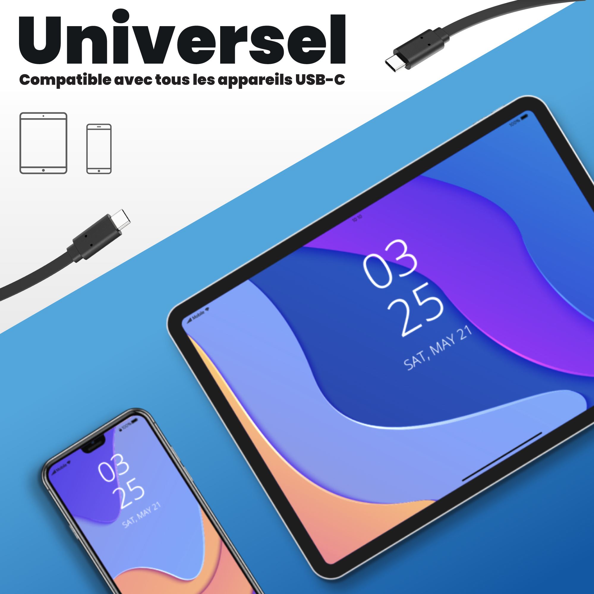 Câble USB-C vers USB-C 30 cm5