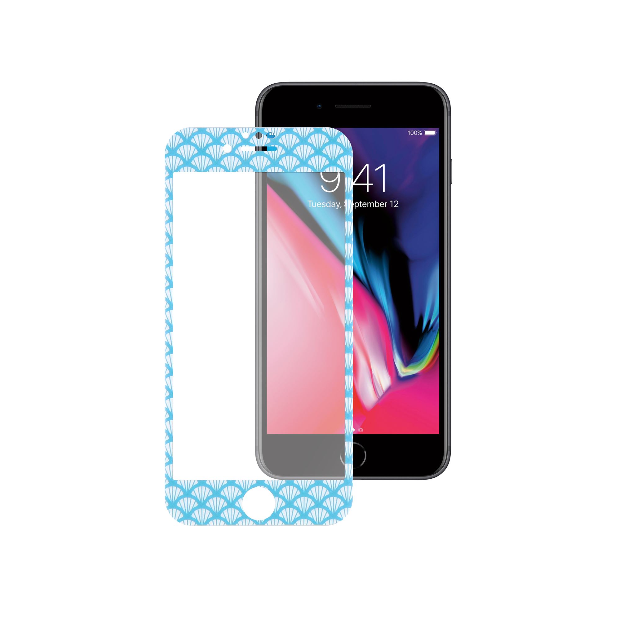 PROTEC VERRE IPHONE 8/7/6-BLEU1